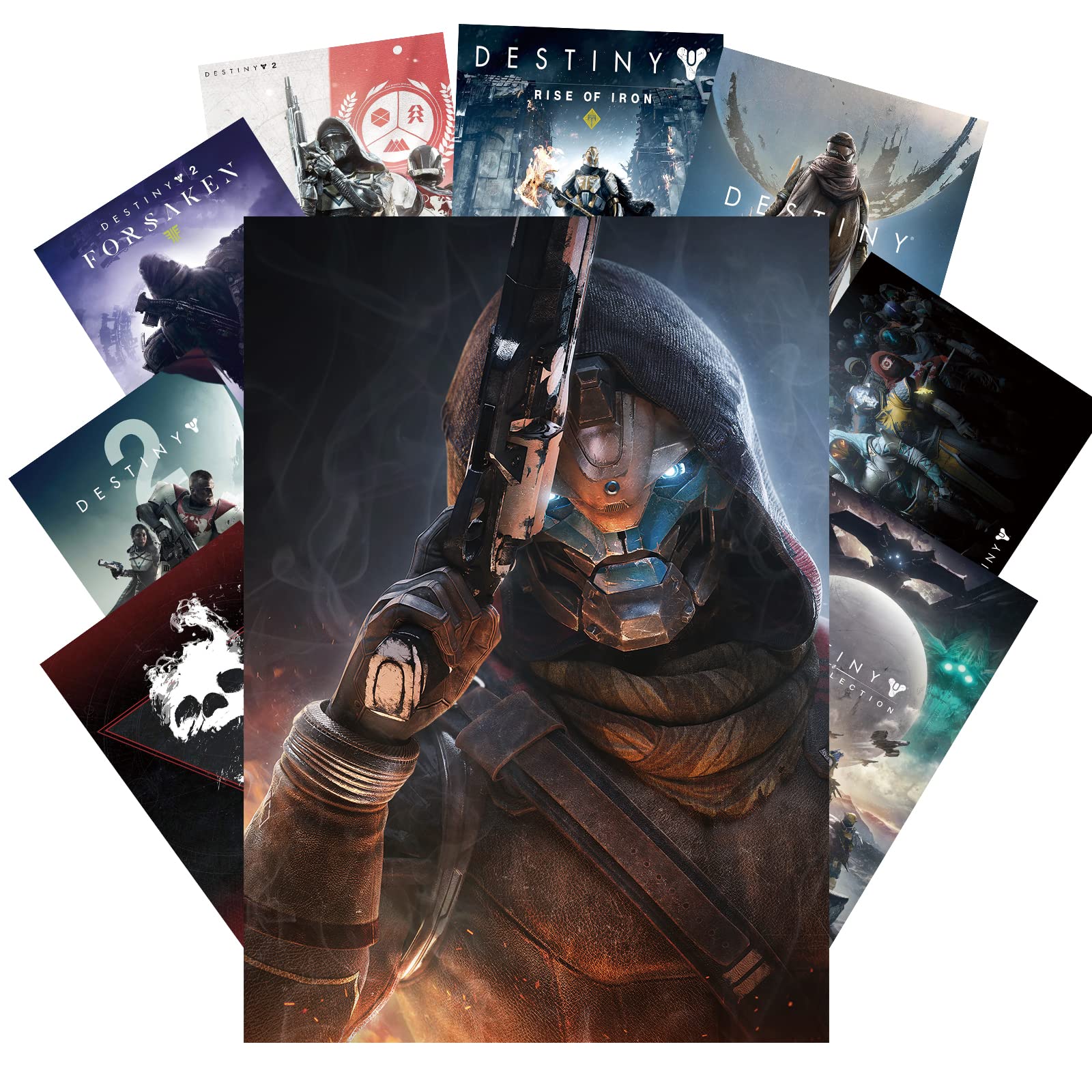 Destiny 2 Game Posters - Set of 9 Pcs 10*14inch Destiny 2 Poster Gaming Poster Wall Art Decorations Wall Art for Kids Boy Bedroom Playroom Home Decoration