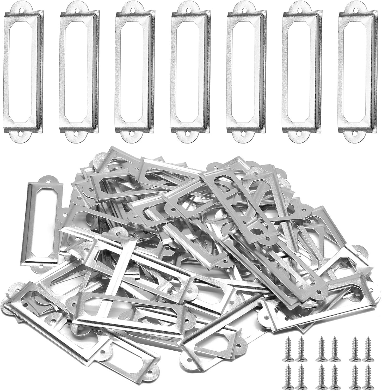 Qjaiune 50Pcs Metal Library Label Holders, File