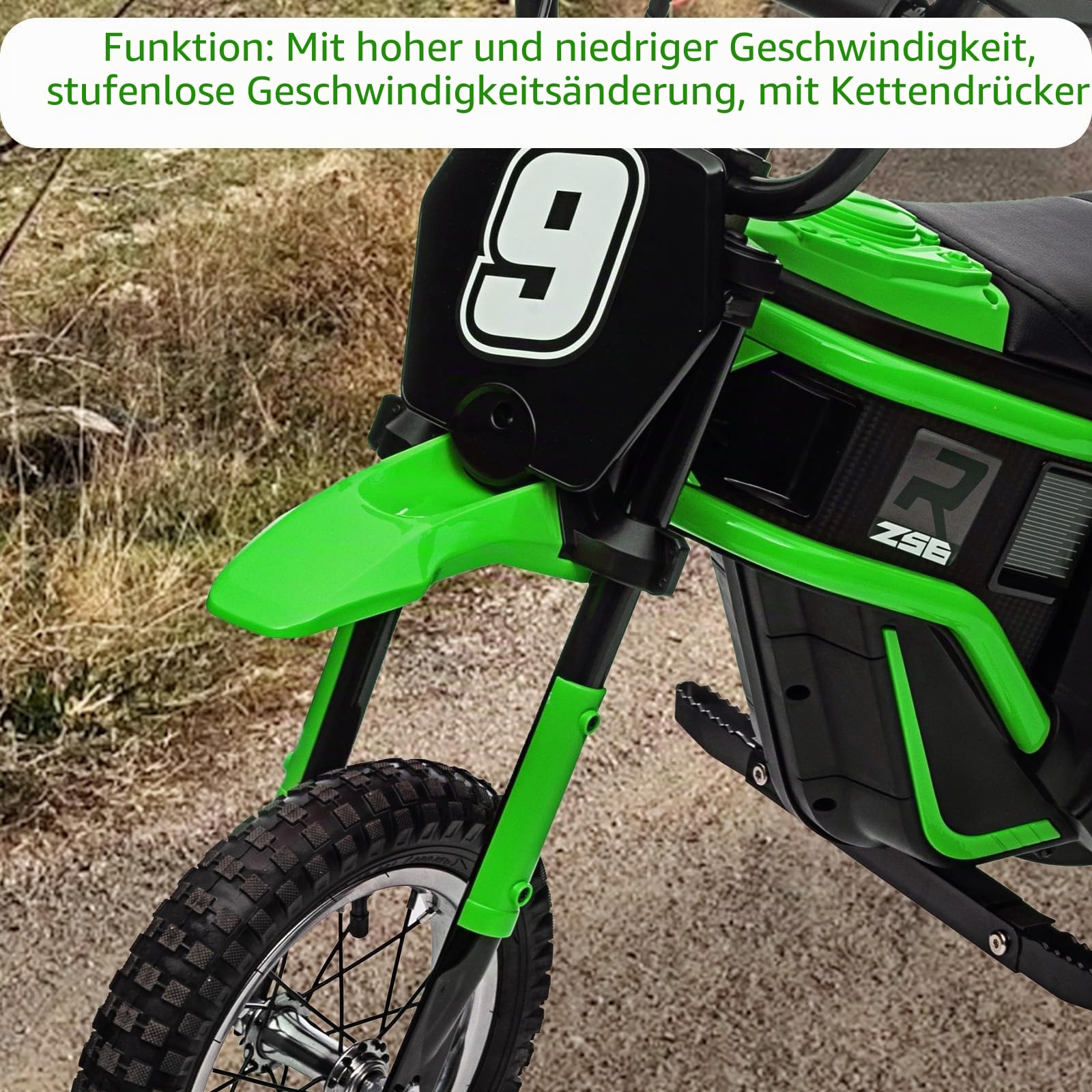 GarveeHome Elektro Motorrad Kinder & Jugendliche Ab 14 Jahren, 250W Elektro Crossmotorrad Mit 2 Motoren, Dirt Bike Für Gelände Mit 3 Geschwindigkeiten (8/12/23 Km/h), Stoßdämpfer Kindermotorrad