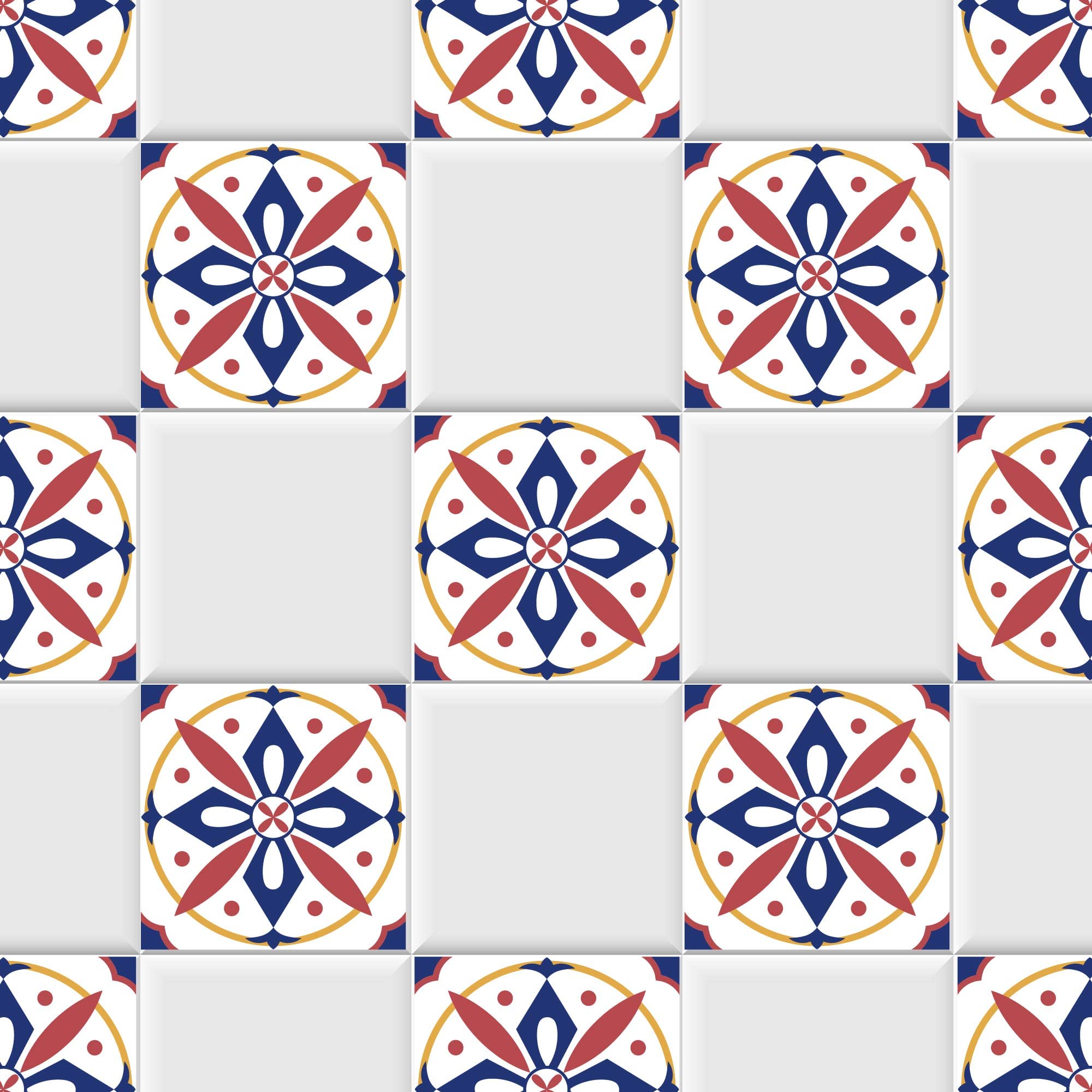 Bangkok - Set di 9 adesivi per pavimenti in piastrelle, 45 x 45 cm, 9 pezzi, piastrelle adesive per pavimenti, piastrelle adesive per pavimenti, piastrelle adesive per cucina, bagno, WC, bordatura,