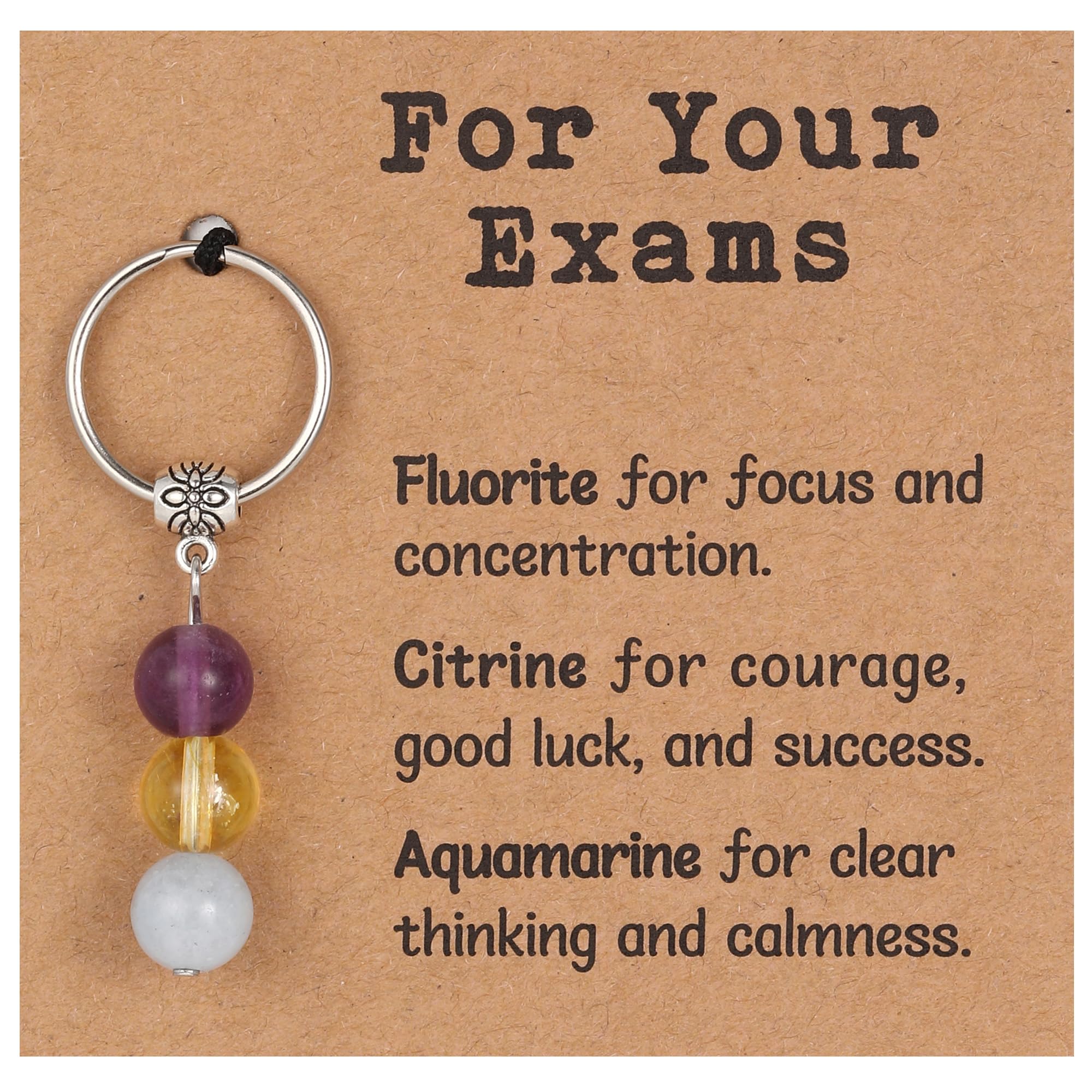 Drogomen Healing Crystal Keychain Gift for New Beginnings Calming Anxiety Luck Protection Natural Gemstone Keychain for Women