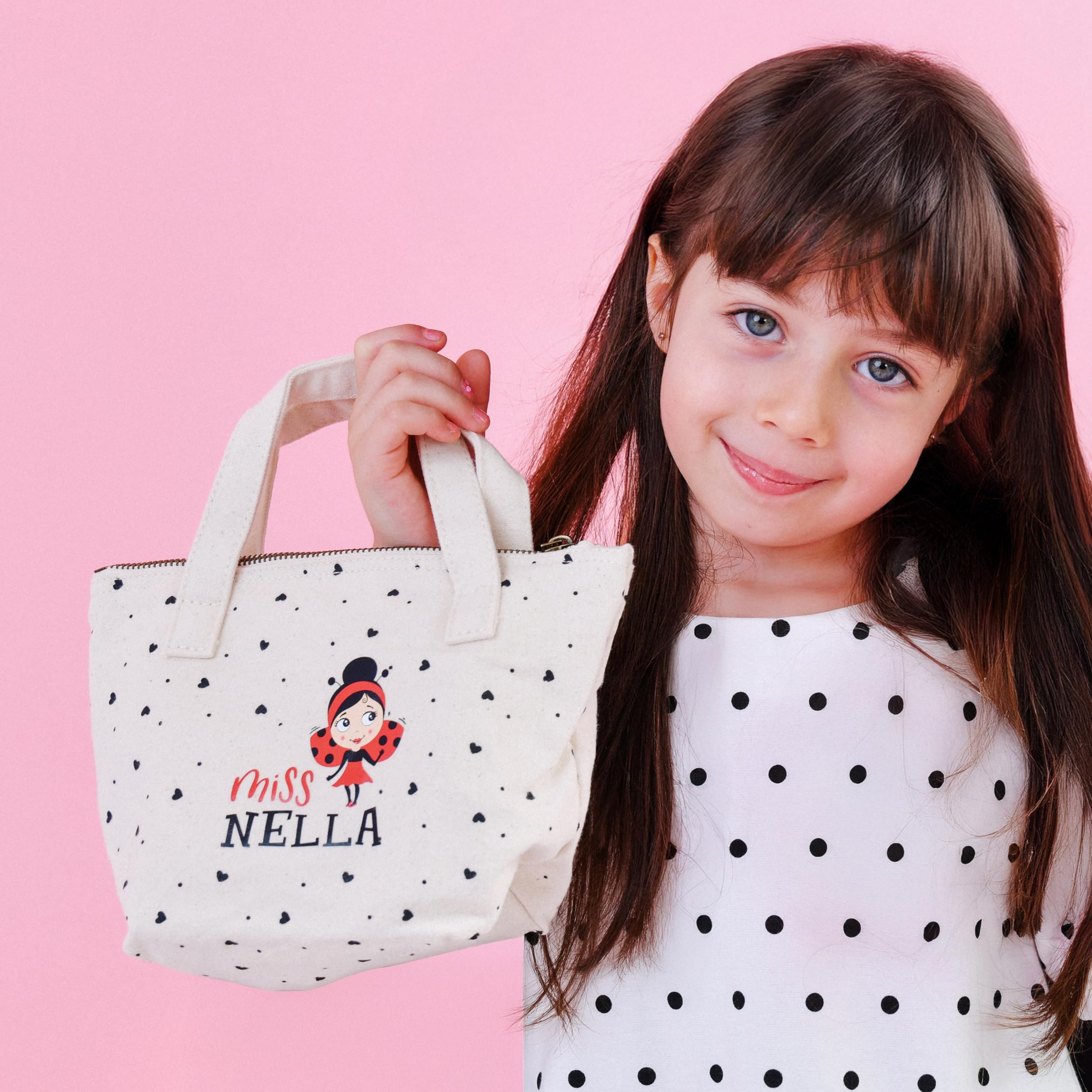 Miss Nella Set di trucchi e smalti per bambini per bambine, ipoallergenico, dermatologicamente testato, non tossico, borsa cosmetica in tela, sicura e divertente (Bag Of Wonder)