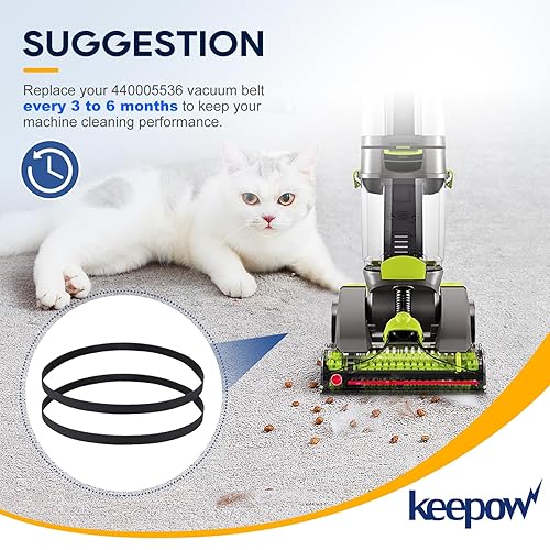 Miniatura 5 de KEEPOW Correa de vacío para limpiador de alfombras Hoover Dual Power Max FH51000, FH51001, FH51002, FH51010, FH51000RM, FH51000NC, FH51001, FH54000,