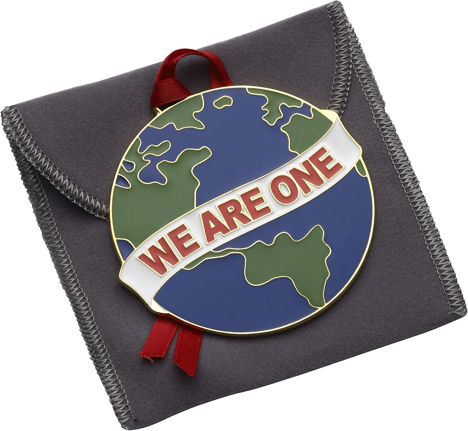 Wallace Gold Plated Enamled 2020 'We are One' Ornament, Gold, 3-Inches