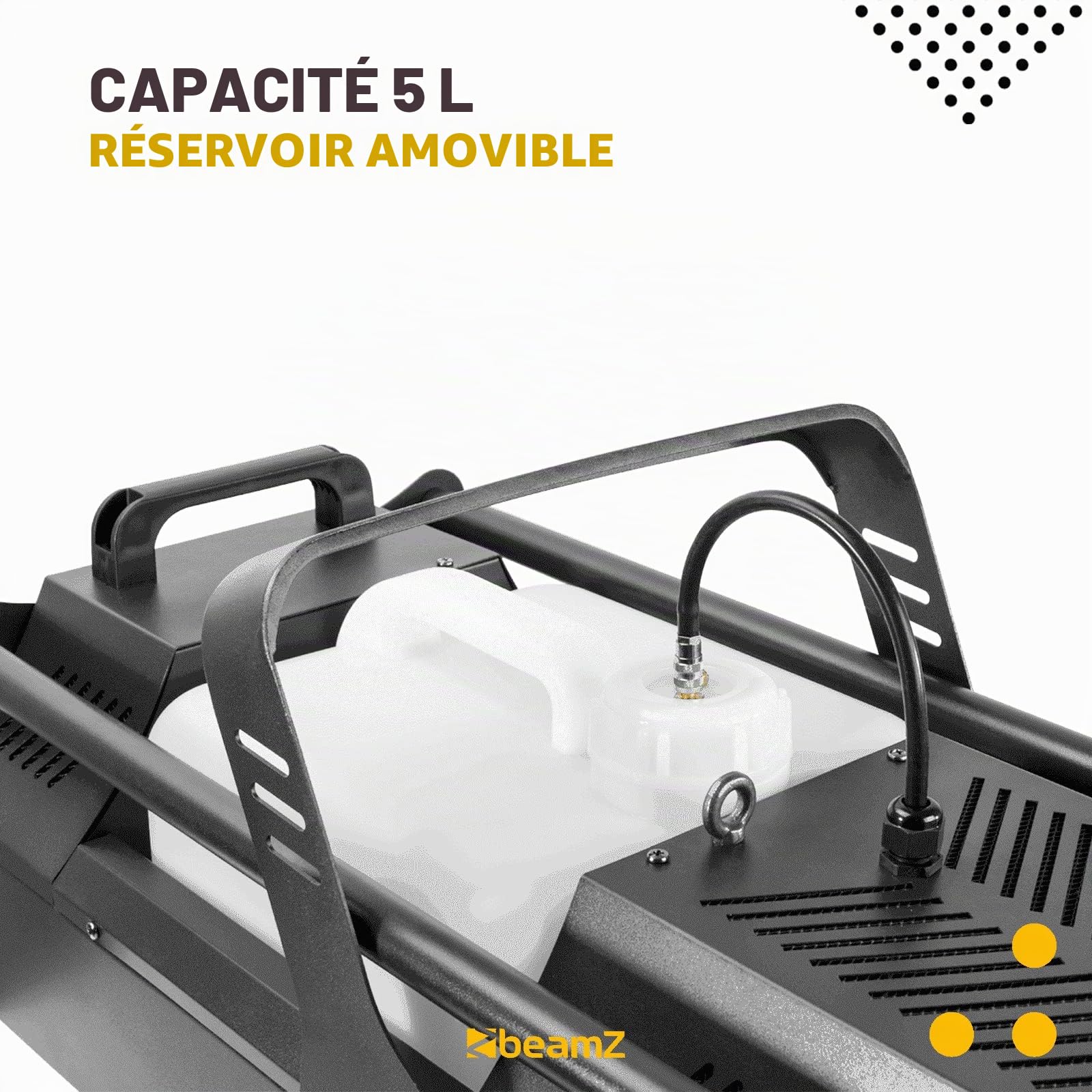 BeamZ S3500 Machine à Fumée Professionnelle DMX 3500W, Écran de Contrôle Affichage LCD, Télécommande sans Fil, 1200 m³ de Débit par Minute, Réservoir 5 L, Idéal pour Grandes Salles