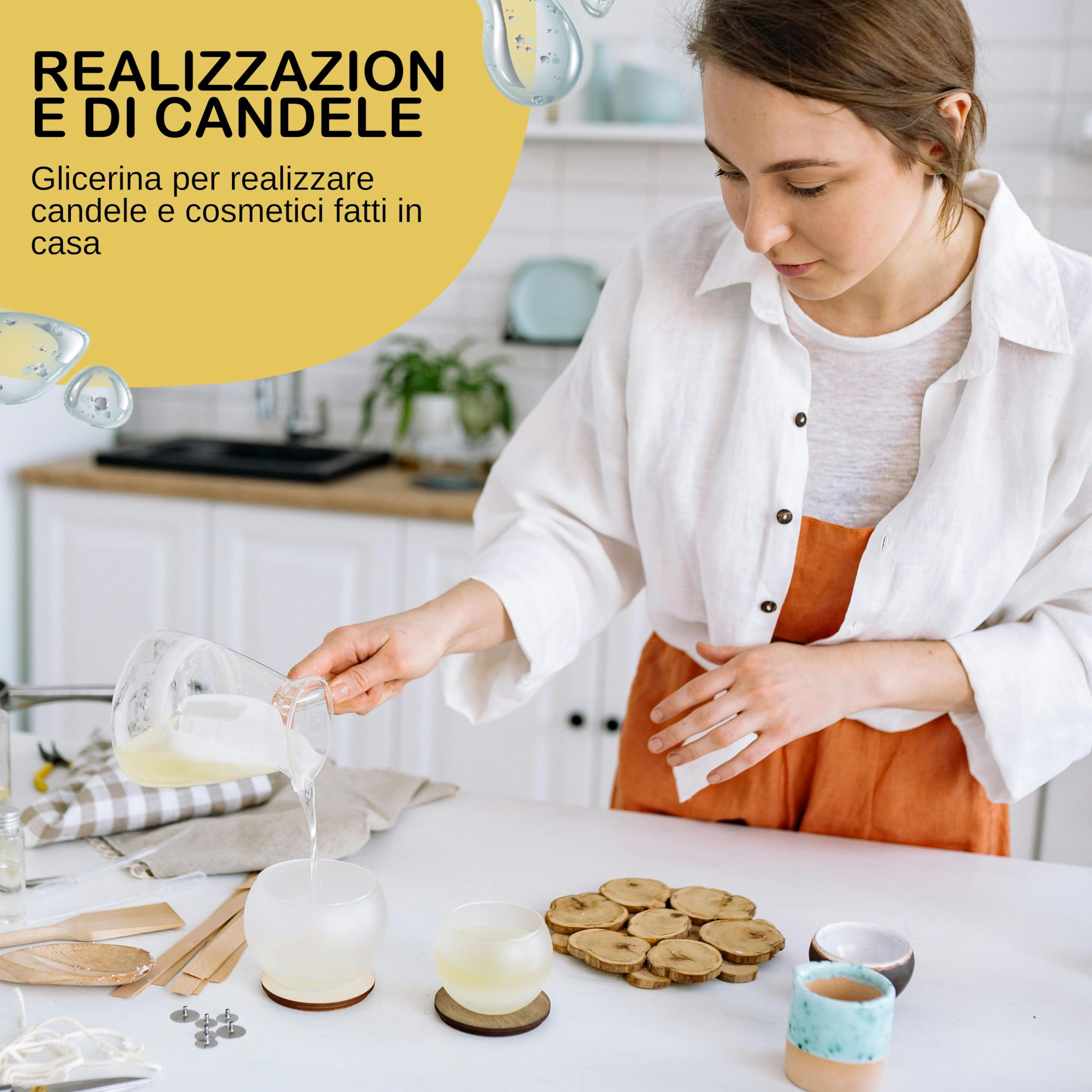 Glicerina Liquida Vegetale Pura e Bio - Glicerina per Bolle di Sapone, Olio Idratante Viso e Corpo, Base Cosmetica Fatta in Casa 100% Naturale - 1000 g 1 kg