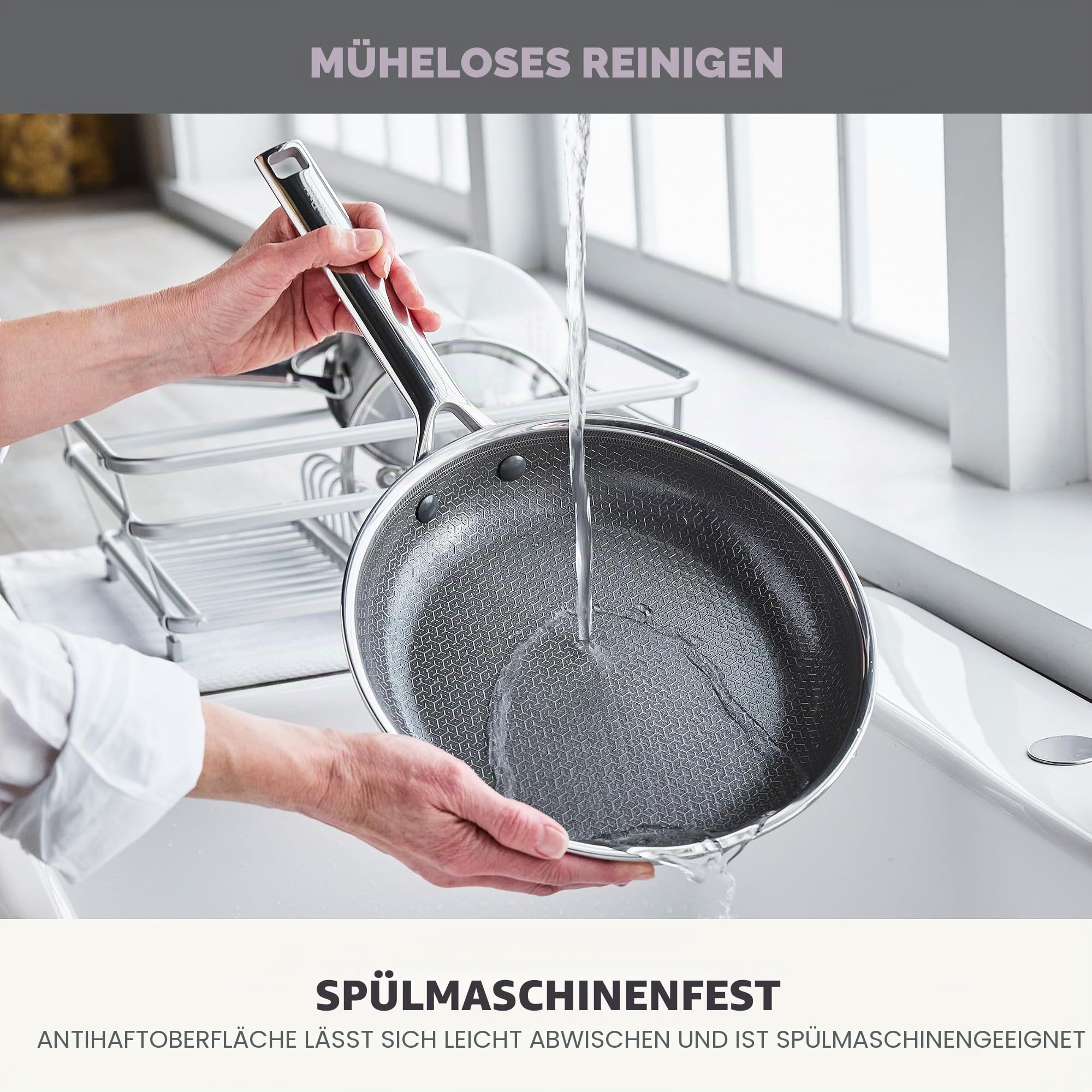 GreenPan Hybrid-Bratpfanne, antihaftbeschichtet, Edelstahl, 20,3 cm, APEX dreilagige Thermobond PFAS-freie Keramikpfanne, Induktions- und alle Herdarten kompatibel, Backofentemperatur bis 450 °C