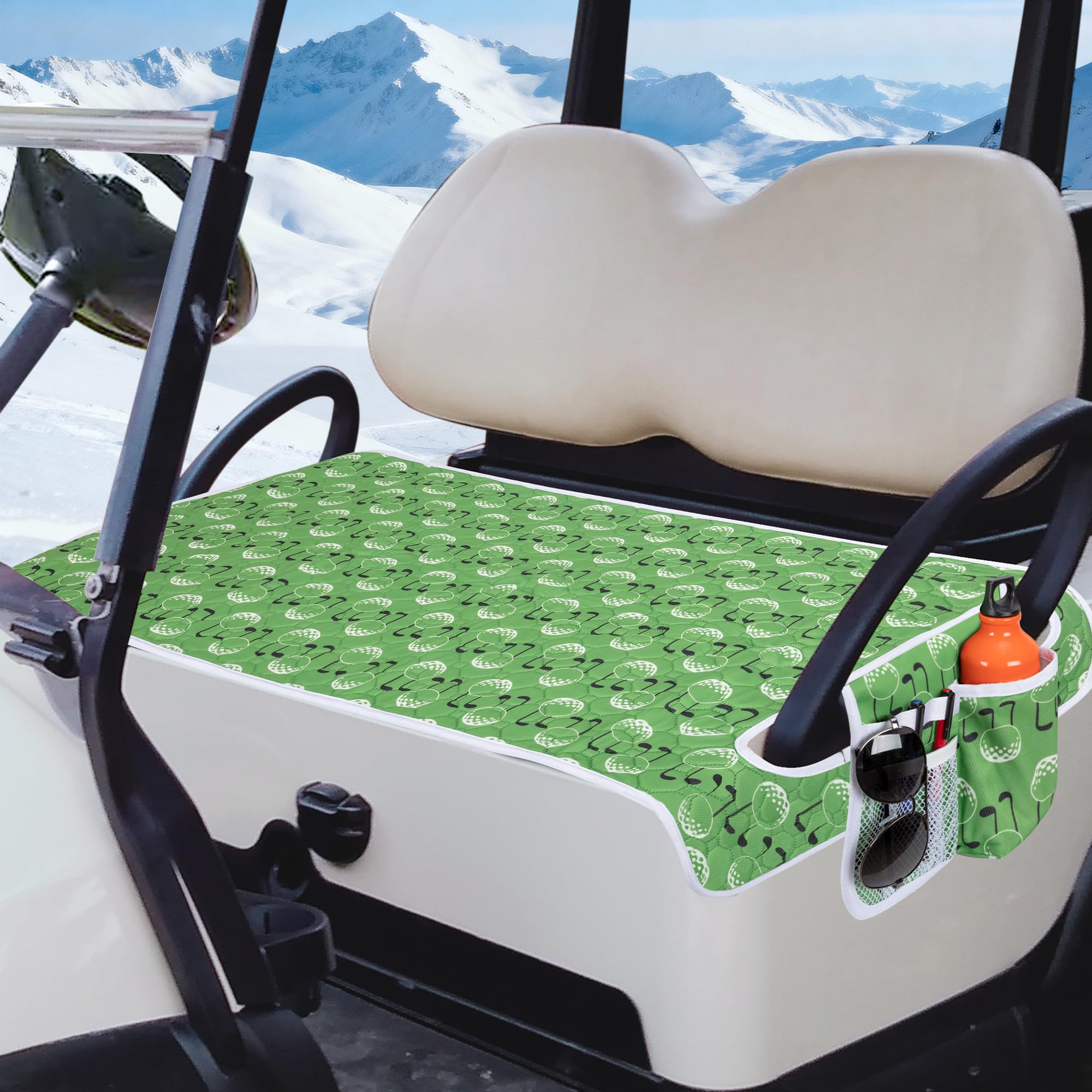 PGmoon Golf Cart Seat Covers, Golf Cart Seat Towel Blanket for Most Golf Carts Fits for EZGO, Club Car, Yamaha and More (Patent Design)