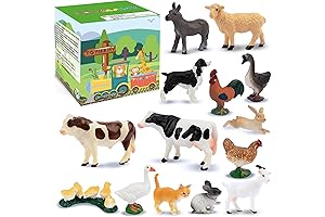 Toymany 14PCS 0.06-2.5" Tiny Farm Animal Figures Toy