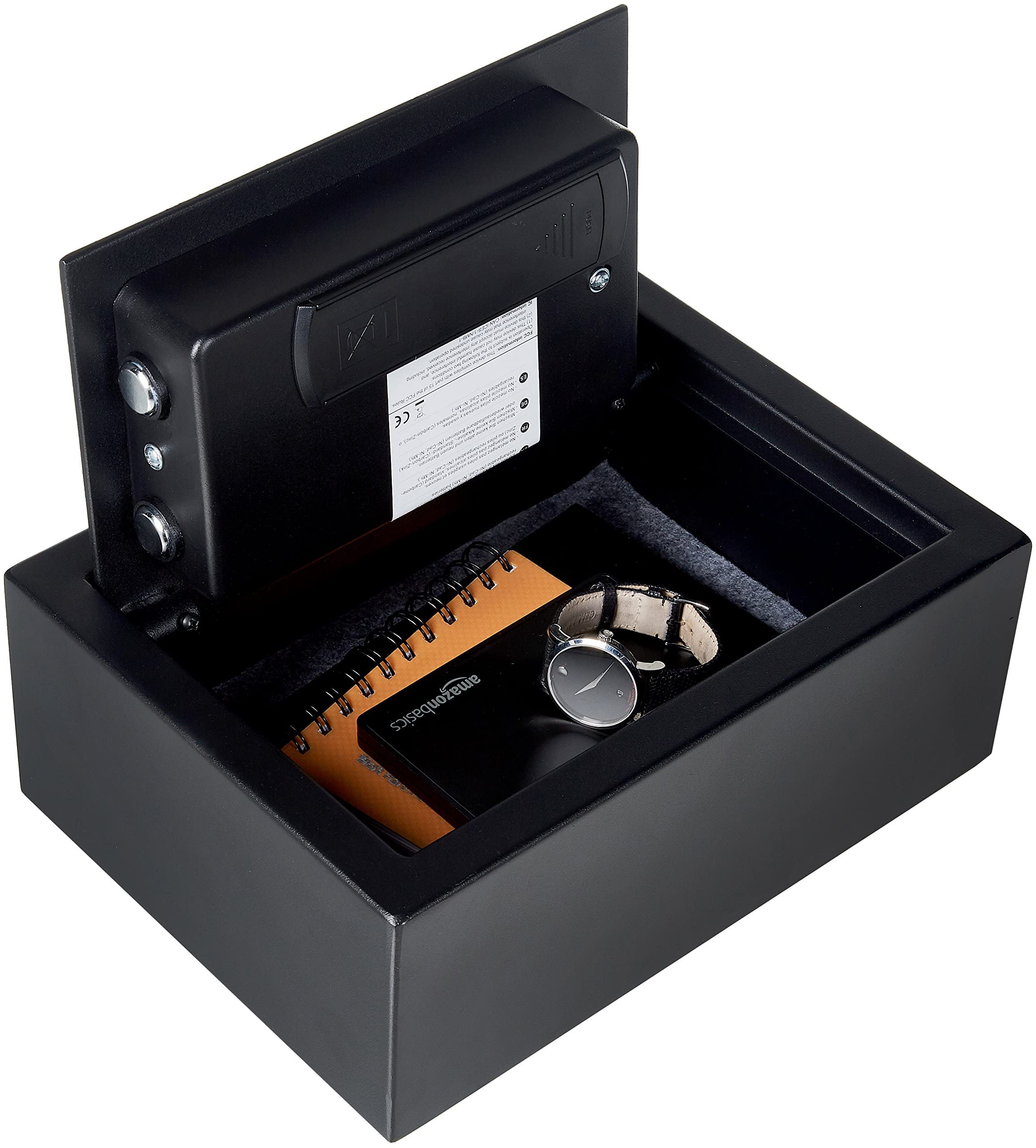 Amazon Basics Cassaforte a cassetto piccola e compatta con tastiera Elettronico programmabile, Nero, 29,9 cm x 21,8 cm x 11 cm ( L x P x A)