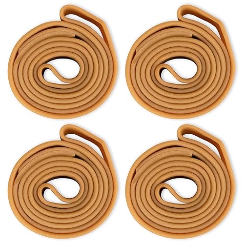 IDL Packaging Bandas de goma fuertes, elásticas y flexibles de 34 pulgadas, paquete de 24, beige, 2 veces de elasticidad, 80% goma natural, bandas