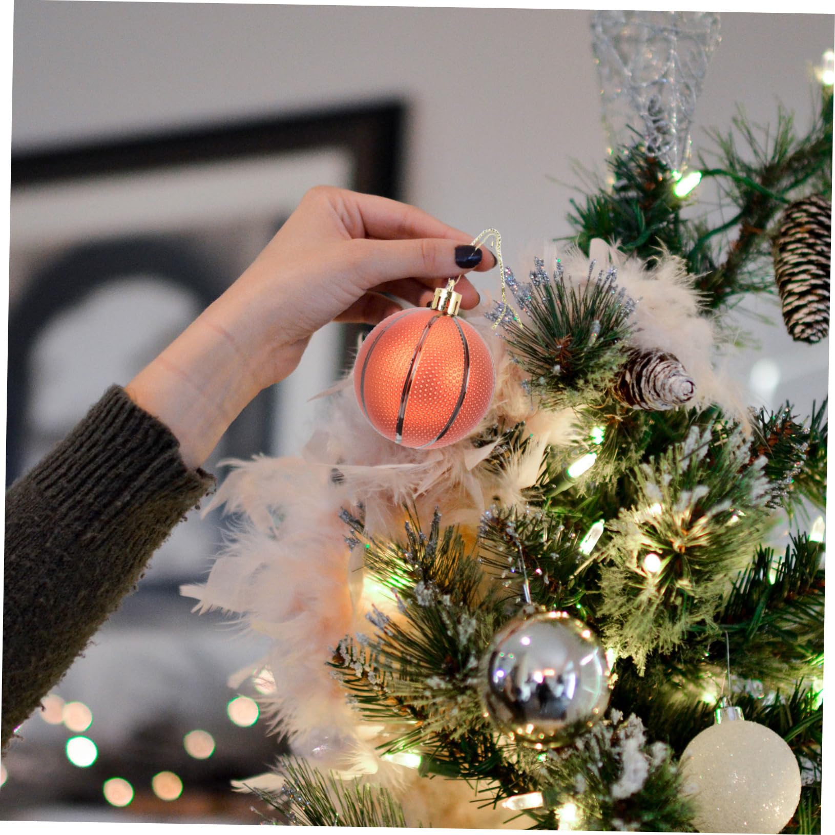 HOMSFOU Lot De 5 Décorations De Noël À Suspendre Motif Sport 6 Pièces X 5