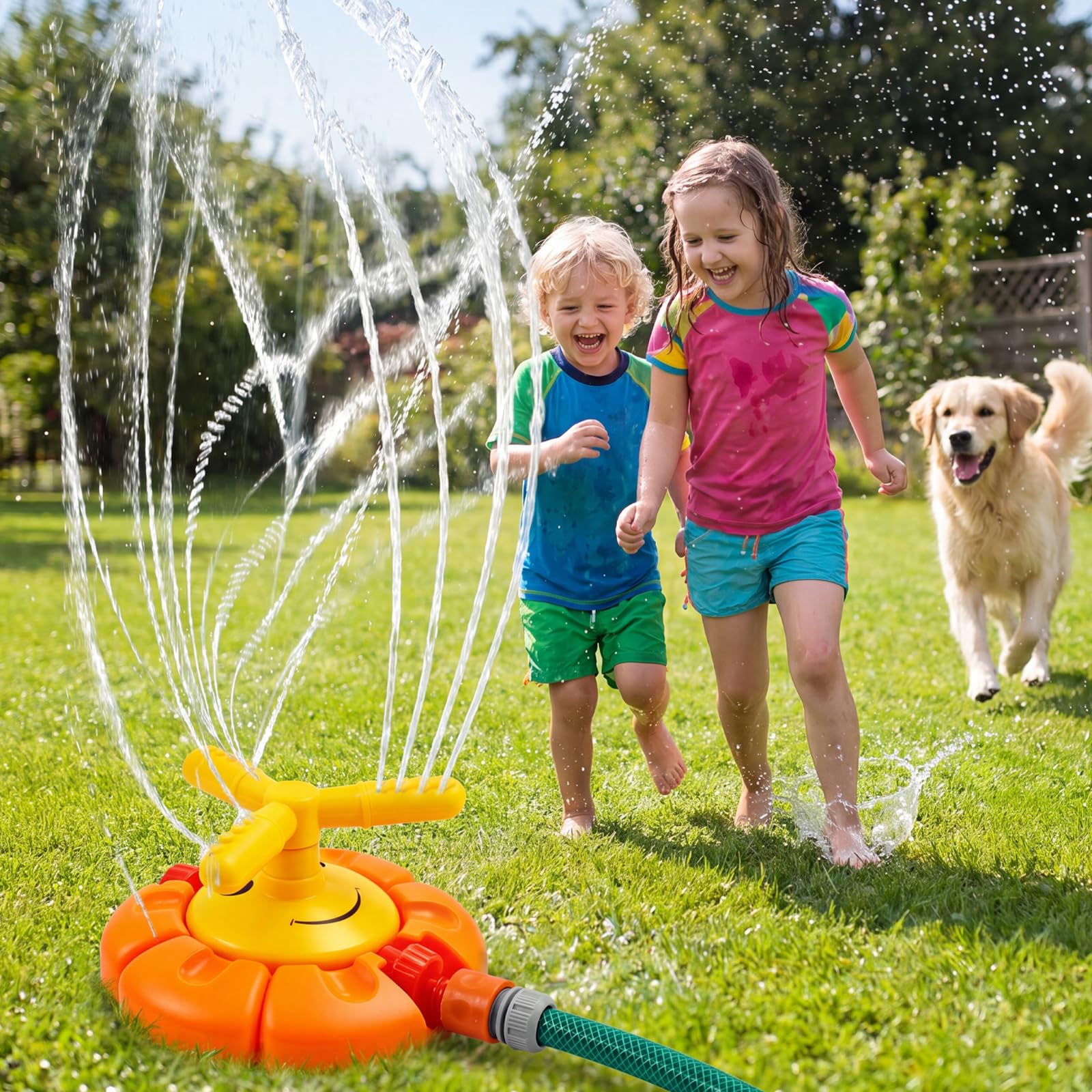 Xerteam Wasserspielzeug Kinder, Sprinkler Wasser-Spielzeug für Kinder, Garten Wasser Twister Sommer Splash Spielzeug für Junge und Mädchen 3-12 Jahre