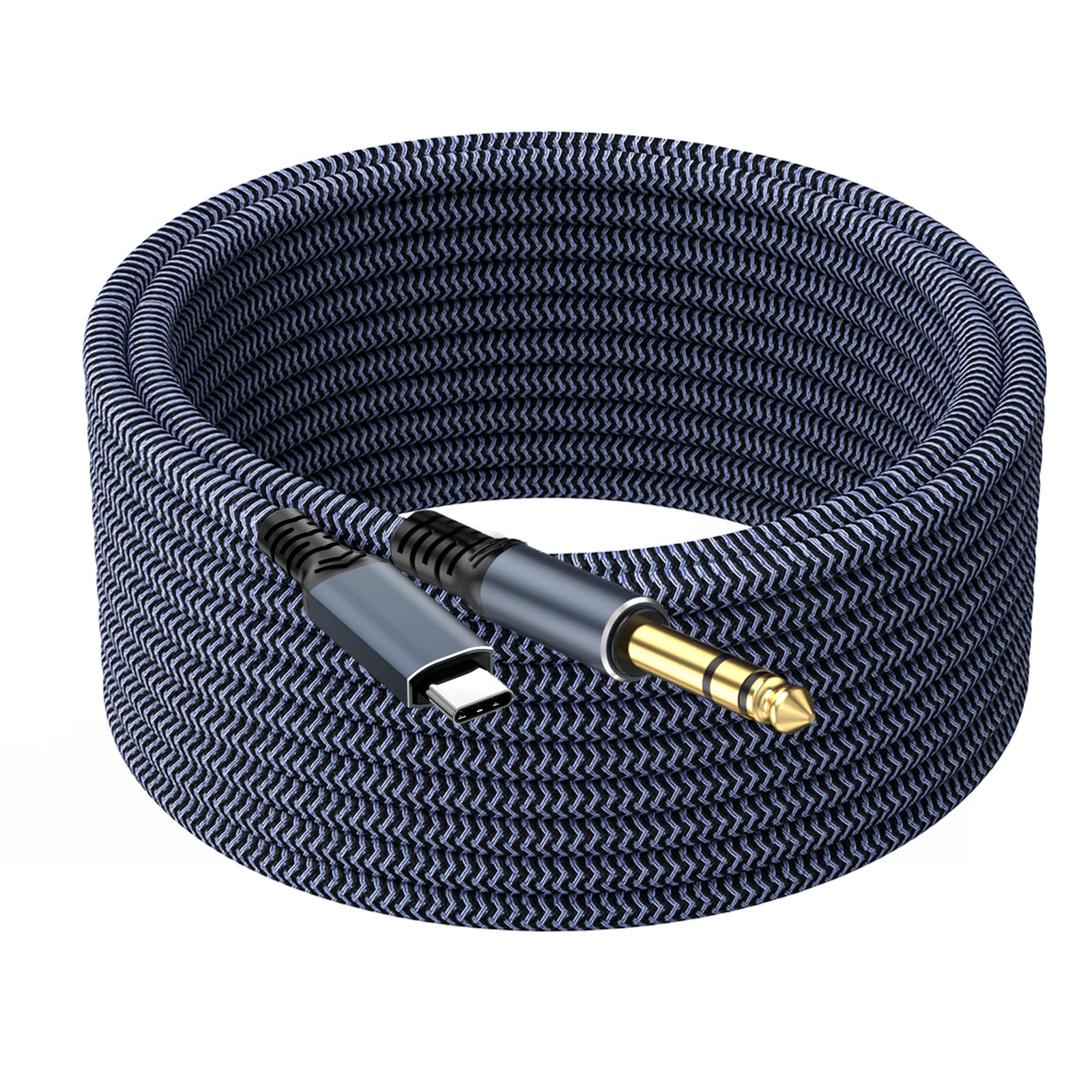 GOSYSONG USB C to 1/4 inch Stereo Audio Cable 10ft, Realtek ALC5686 32Bit 384 KHz DAC, Type C to 1/4 Stereo Audio Cable Compatible for Smartphone,