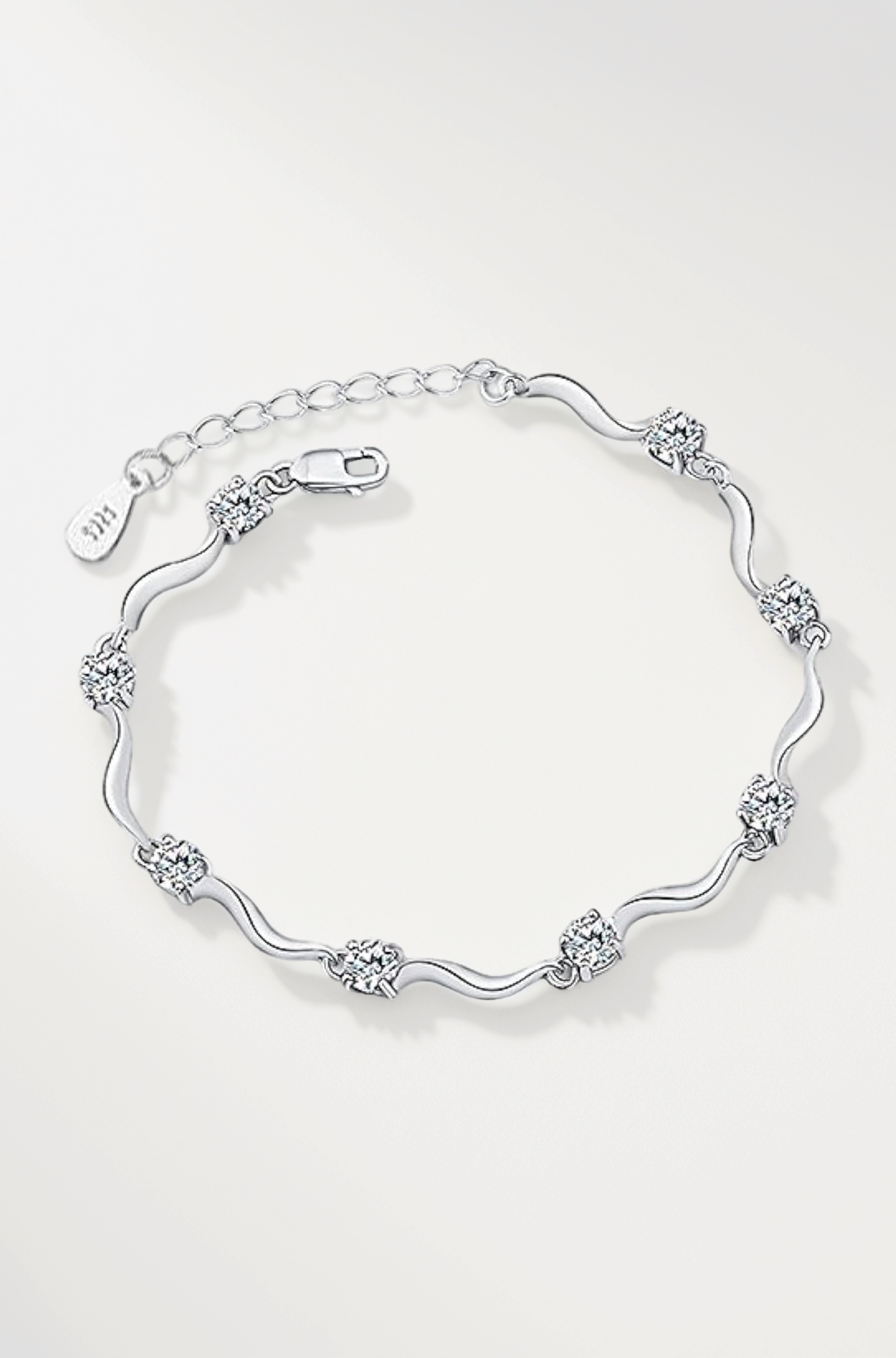 Latest AAA Crystal Silver Plated Bracelet for Women and Girls