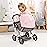 Bayer: 4-in-1 Toy Baby Doll Pram Stroller Cosy Set - Dolls Up to 18 (Pink/Grey) | Baby Dolls | Pretend | Dress up | Accessory