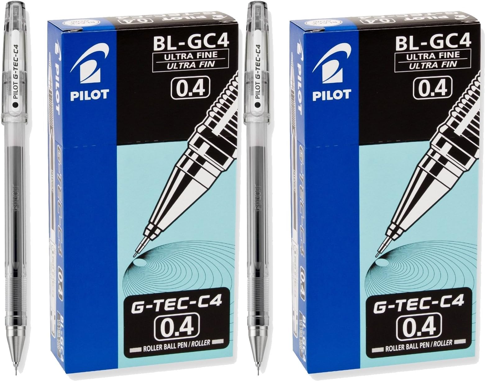 Pilot G-Tec-C Ultra Fine Black 0.4mm Rollerball Pen 2 Dozen [Office Product]