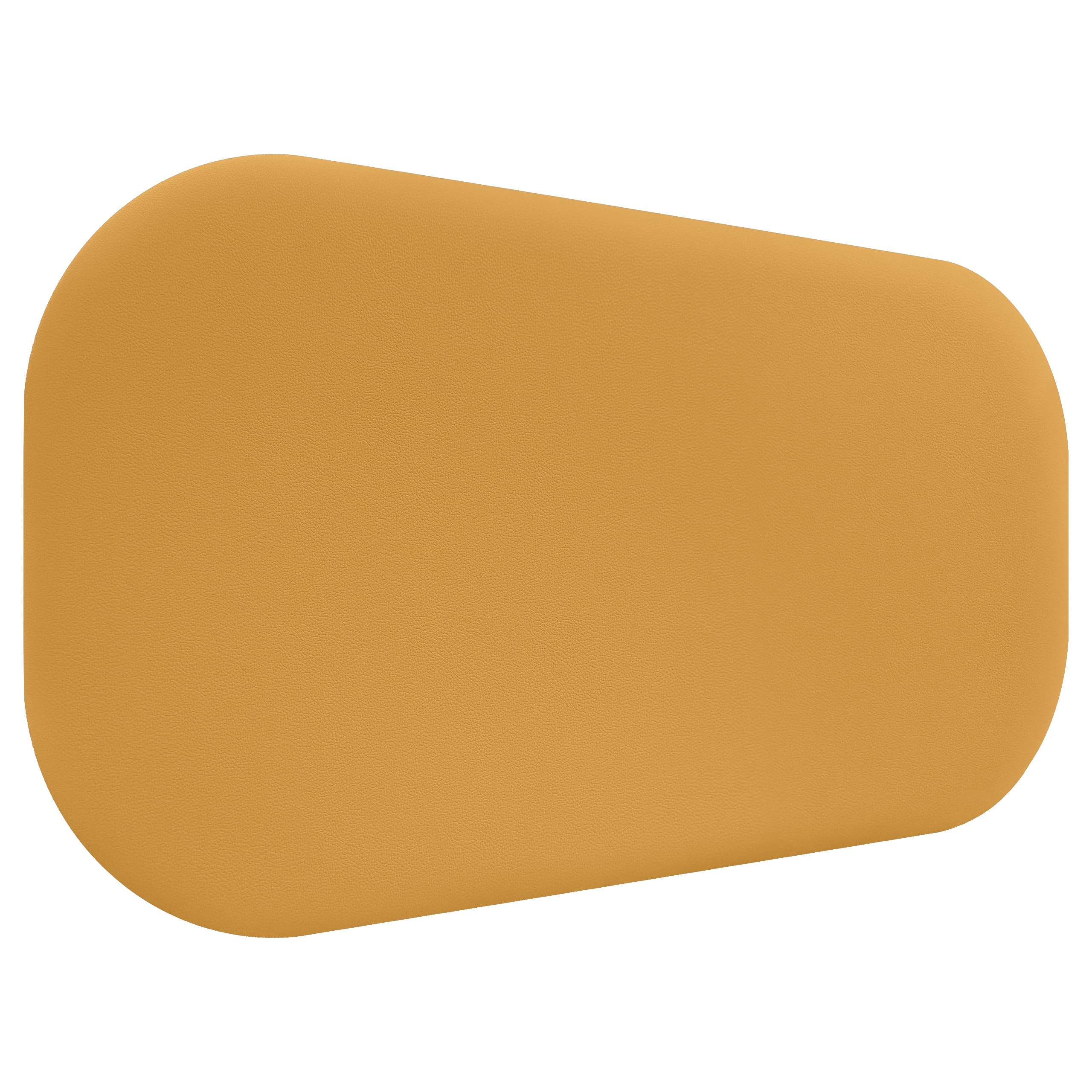 DHOME Cabecero Tapizado Curvo Liso Polipiel 50cm Altura para Pared Acústicos Cabeceros Absorbentes Cabezal Cama Dormitorio (Mostaza, 100cm)