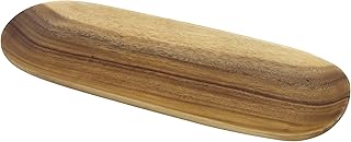 Pacific Merchants Acaciaware 16.5- by 5.5-Inch Acacia Wood Oval Baguette Serving Tray