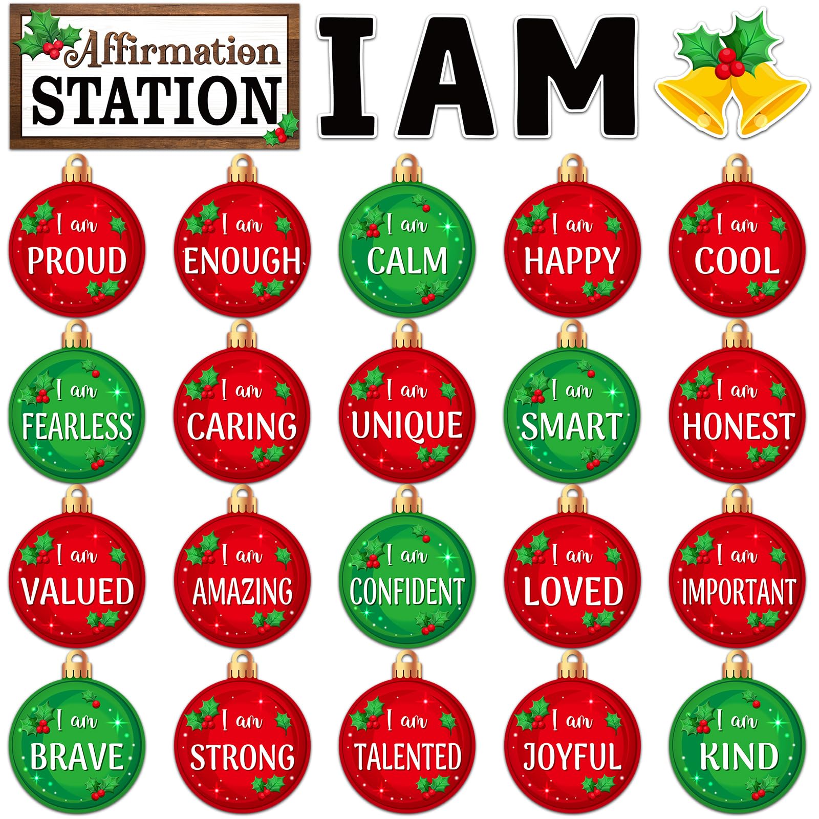 Boules de Noël et tableau d'affichage de motivation Frienda pour décoration
