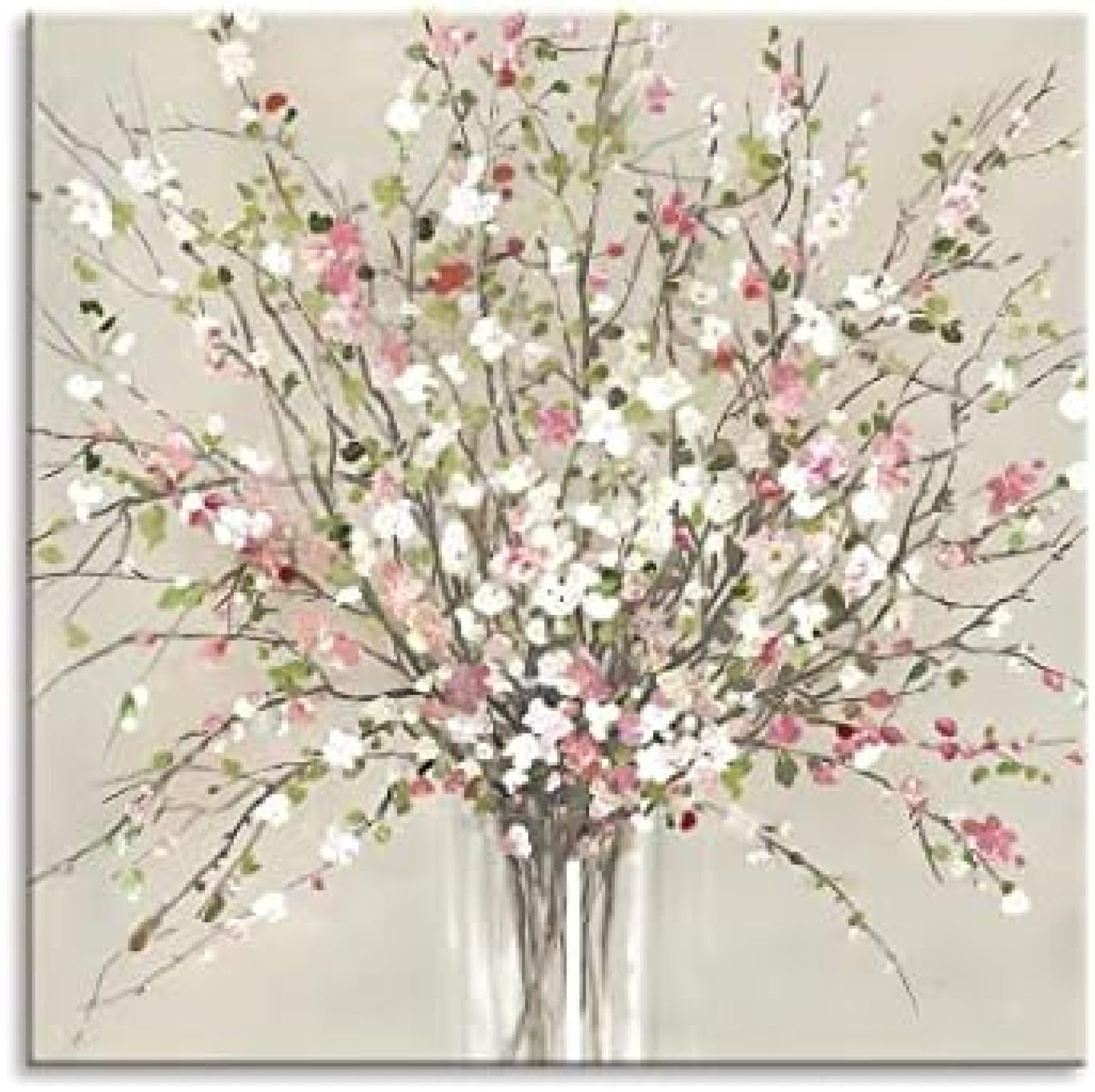 Amazon.co.jp: アートパネル 桃の花 ポスター手描き 絵画 壁画