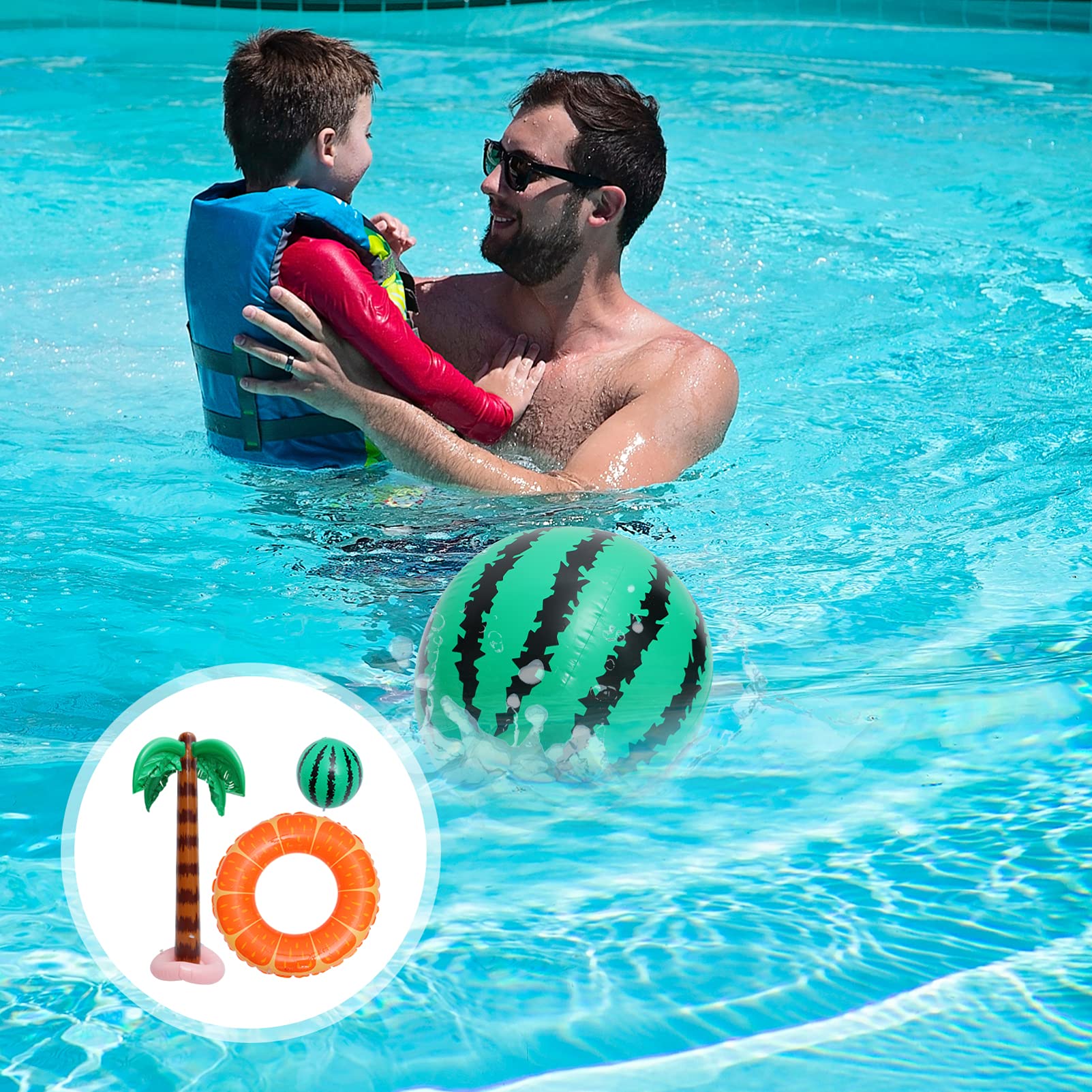 PRETYZOOM 1Set Inflatable Coconut Tree Hawaiian Party Props for Tropical Beach Decorations PVC Material Scratch Resistant Easy to Inflate and Reusable for Summer