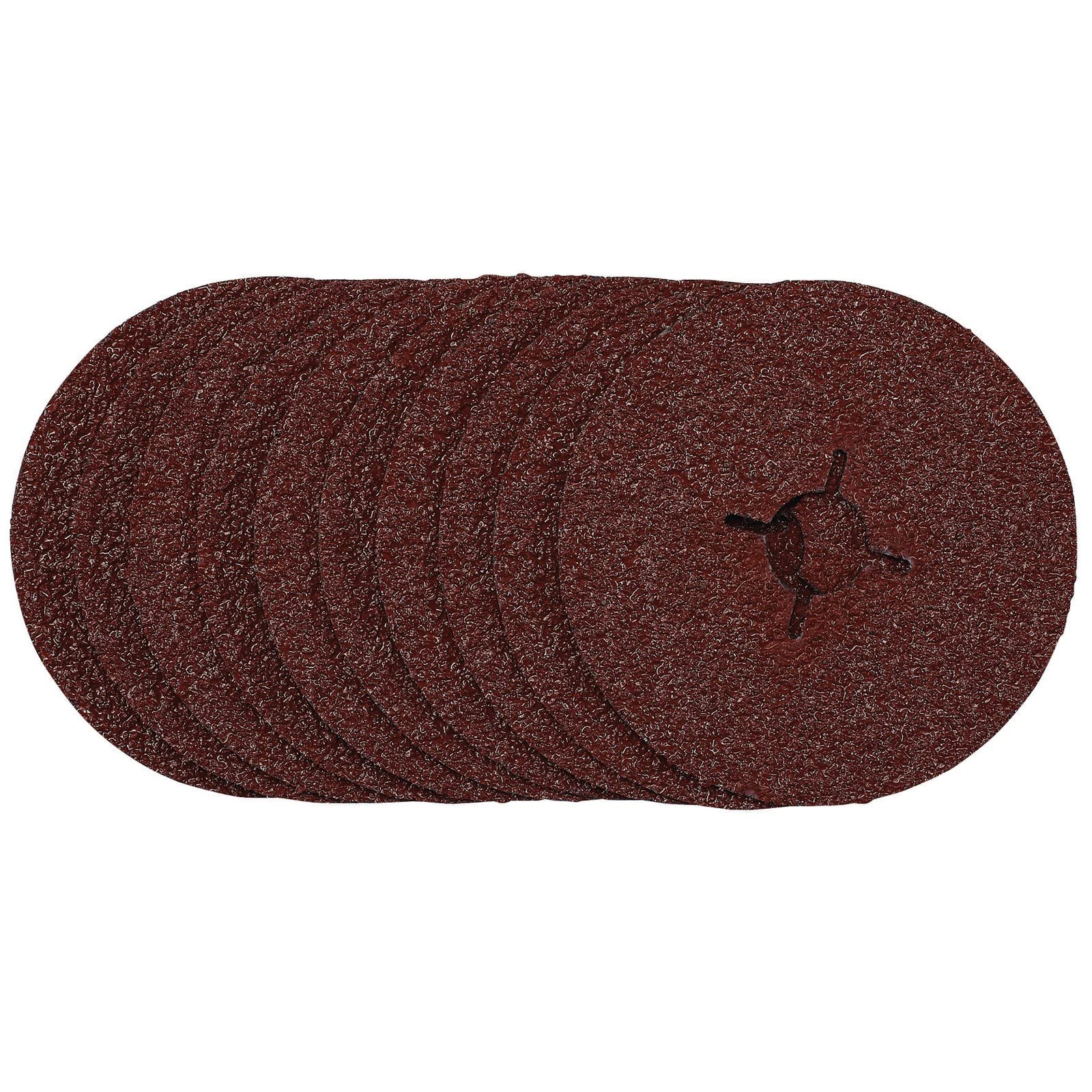 Draper 68376 Fibre Sanding Discs, 115mm, 24 Grit (Pack of 10)