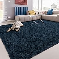 Vista 57 de Alfombras Softlife para dormitorio de 4x5.3 pies, alfombra de área púrpura para sala de estar, alfombras peludas súper suaves para dormitorio