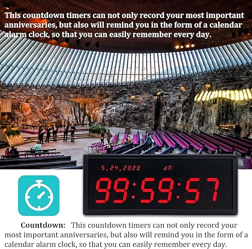 Miniatura 4 de Temporizador de gimnasio con temporizador de intervalos de calendario de pared digital remoto para entrenamiento