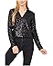 CeCe Long Sleeve Sequin Polo Top - Main View