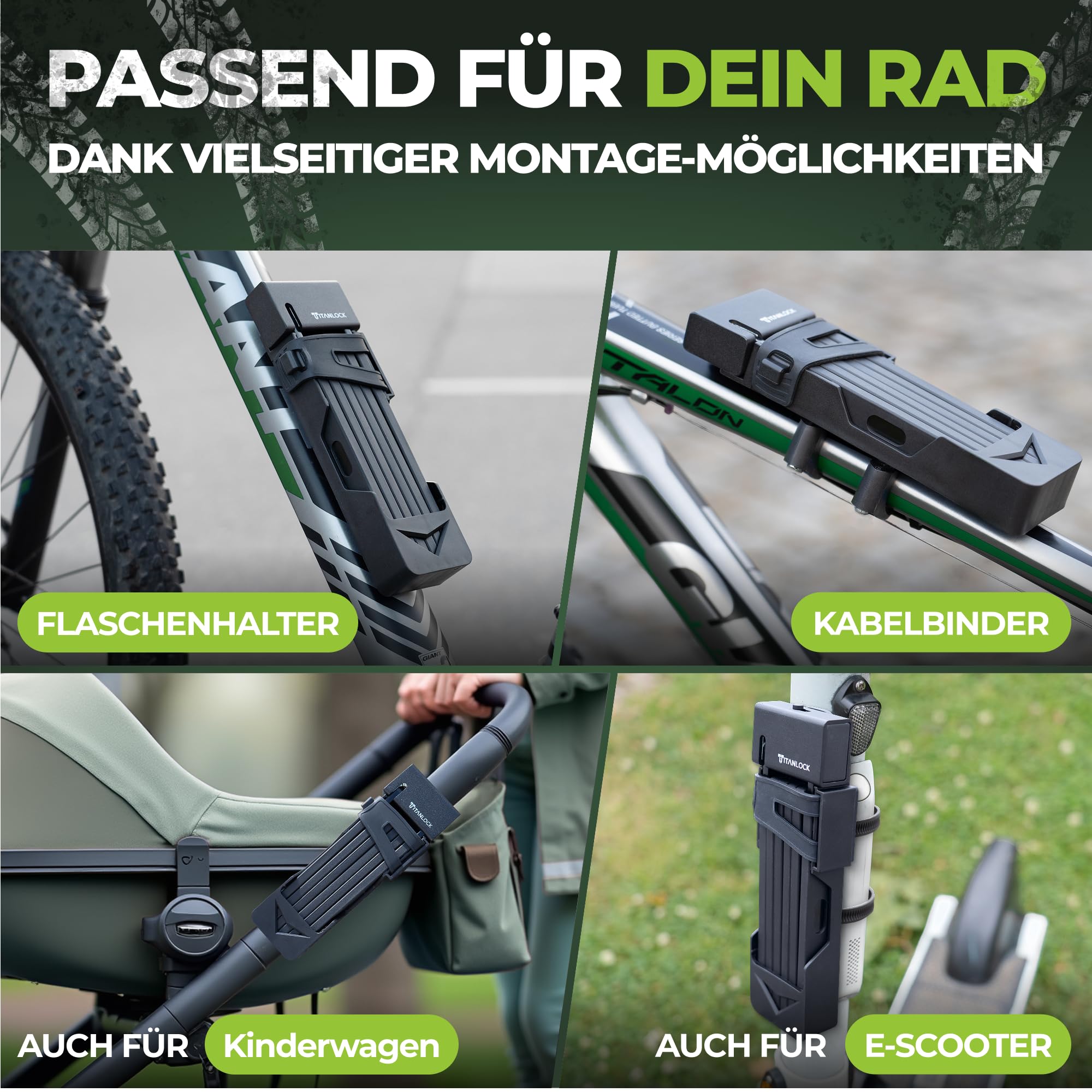 Fahrradschloss Faltschloss ART-Zertifiziert [Das Original] Diebstahlsicher Schnelle + Leichte Montage Rostfrei Sicherheitsstufe 10/10