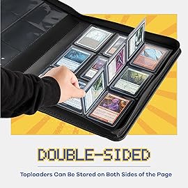 9-Pocket Toploader Binder, Clovecat Premium Card Book Holds 252 Trading Card with 20 Removable Top-loader SleevesPU Card Holder Folders,Card Album for MTG, TCG, Yugioh, Game & Sports Cards(Blue)