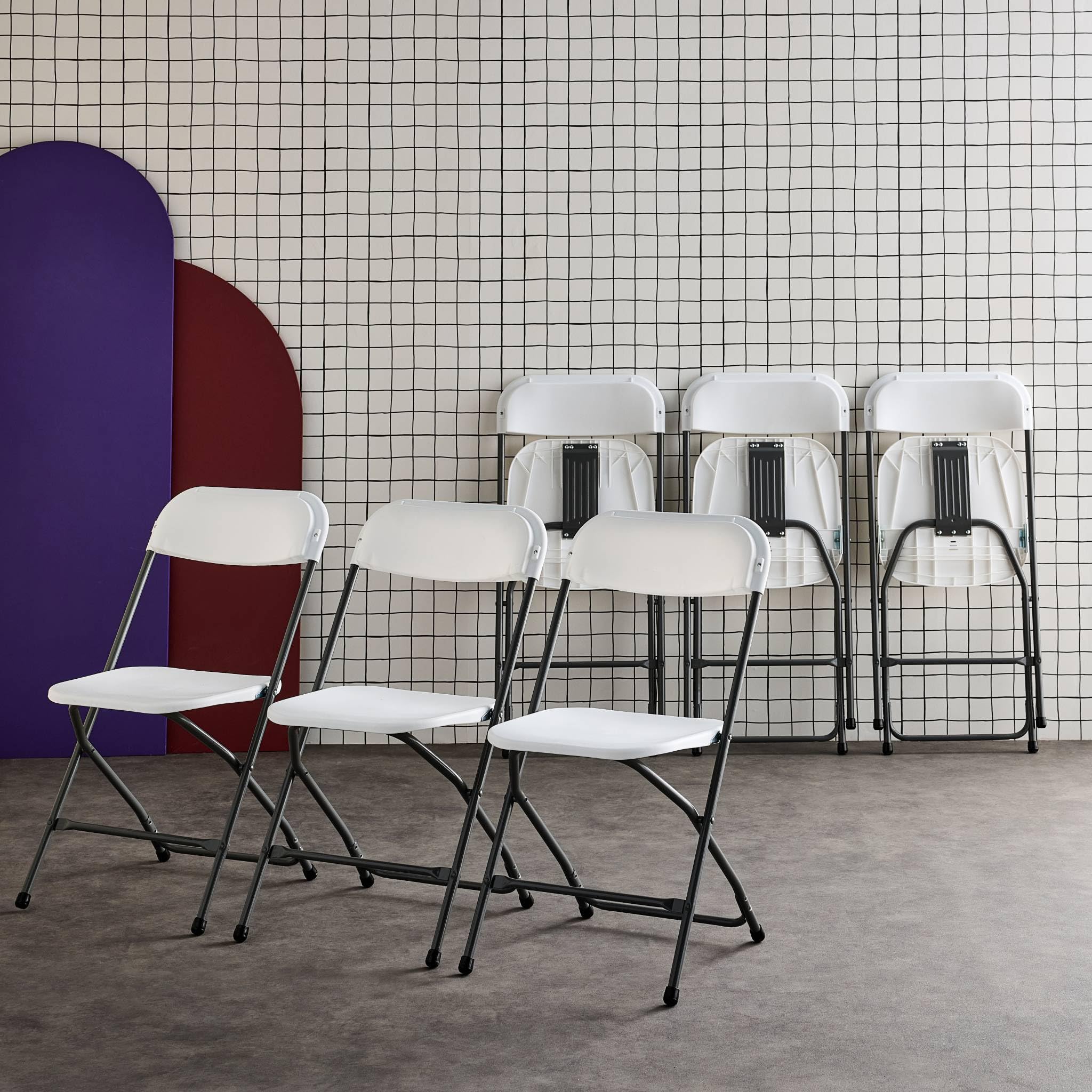 Alice's Garden - Chaises de réception Pliantes – Fiesta – 6 chaises d'appoint en Plastique et métal