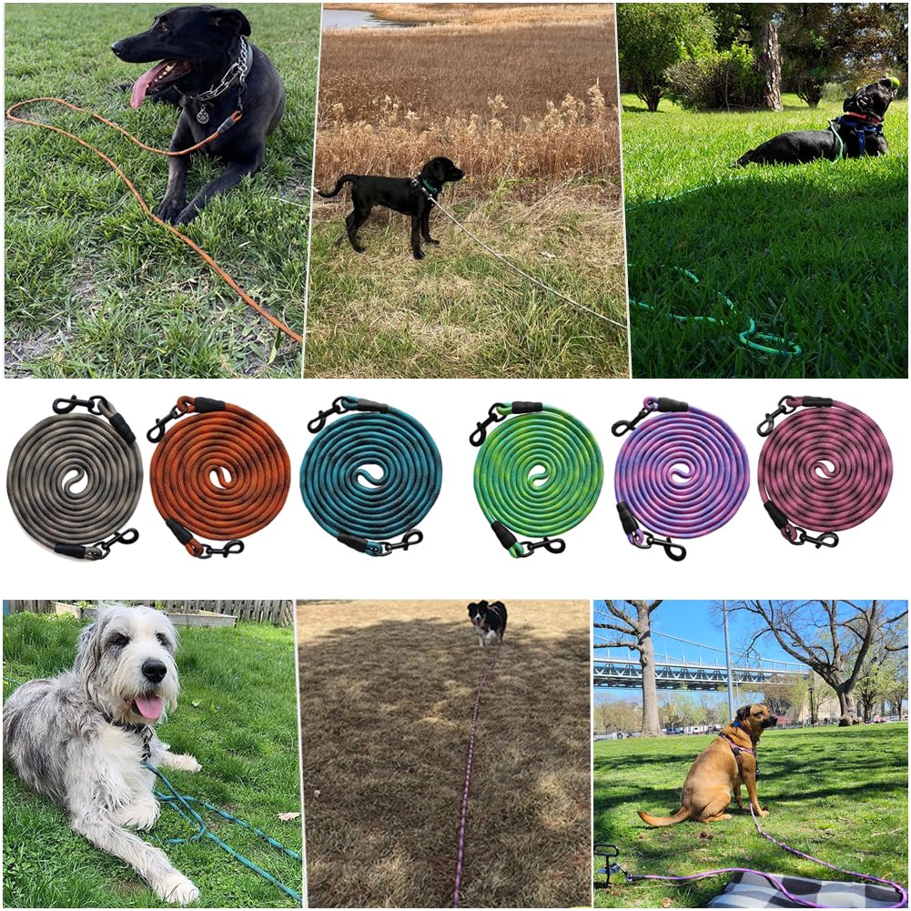 BTINESFUL Correa de cuerda larga para perro de 3,7 m de 6,1 m de 9,1 m y 15,2 m, ideal para perros grandes, medianos y pequeños, entrenamientos, jugando, camping, o patio trasero (3,7 m, azul negro)
