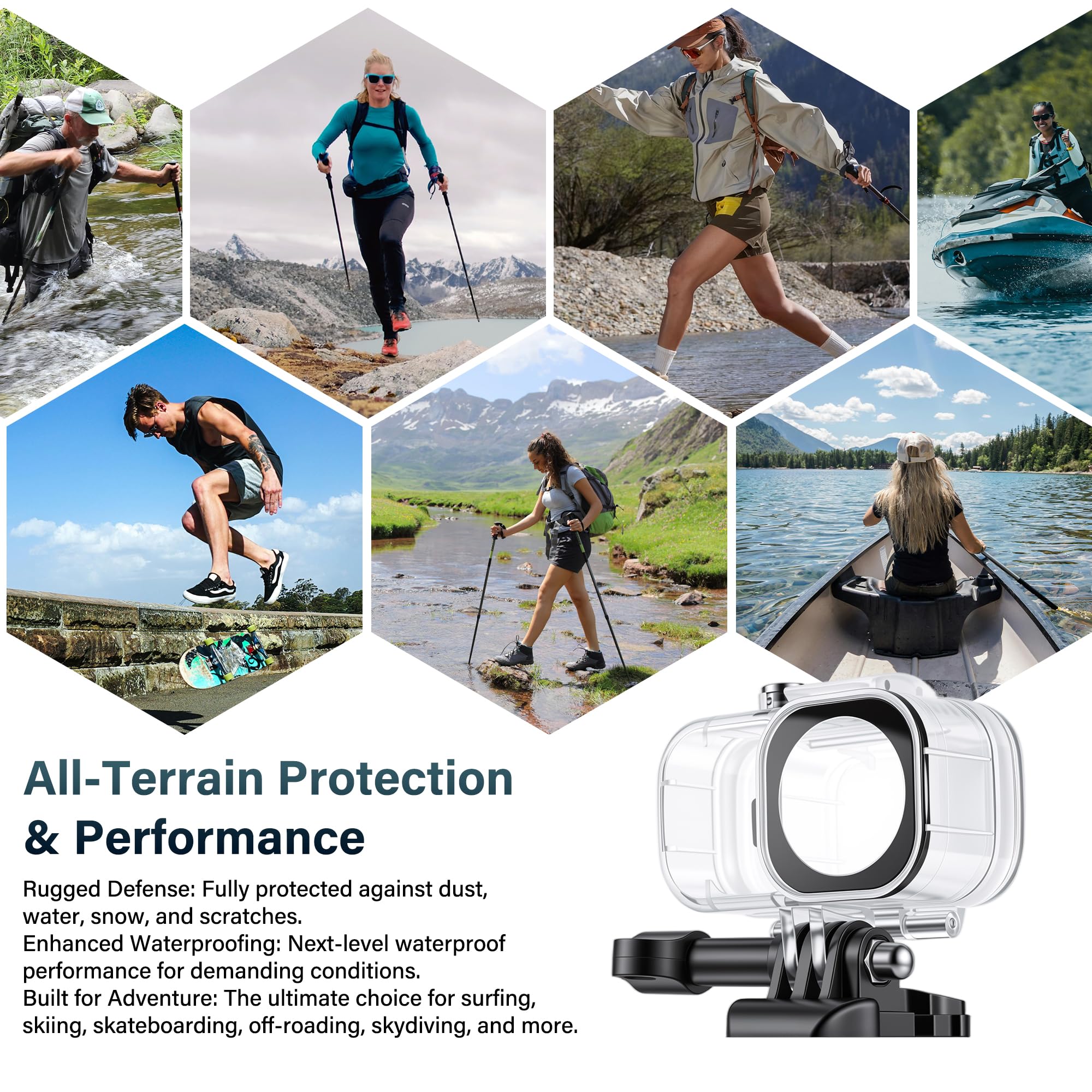 Walking Way Custodia Impermeabile per DJI Osmo Nano, Alloggiamento Subacqueo, Supporta Immersioni fino a 45m con Supporto a Sgancio Rapido e Accessori a Vite, per l'Unità Fotocamera Principale