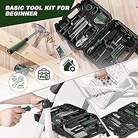 Vista 6 de Prostormer Kit de herramientas de 93 piezas, juego de herramientas básicas de reparación para el hogar con caja de almacenamiento, kit de caja