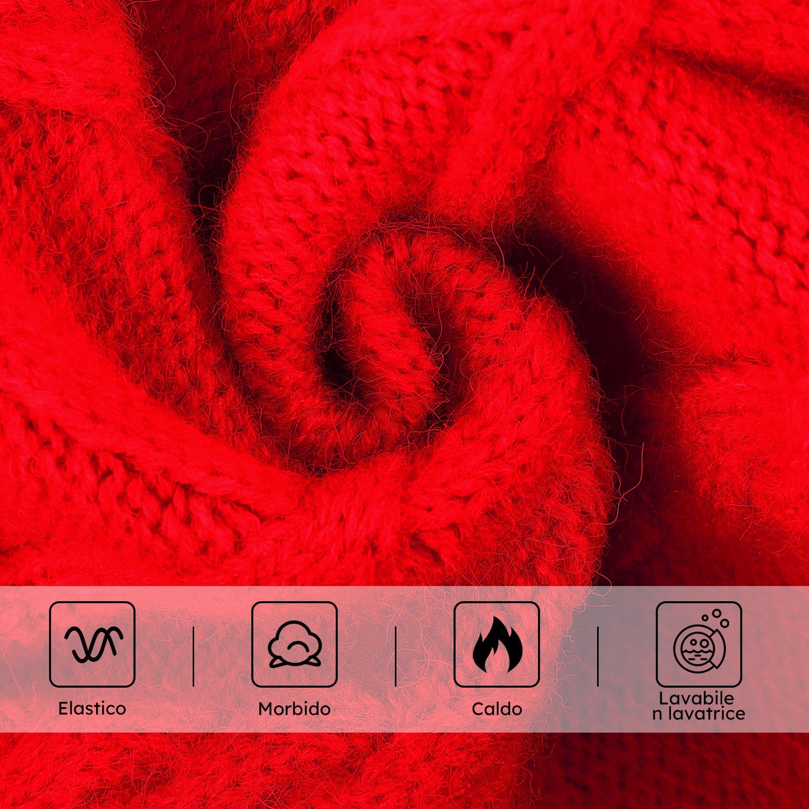 Queenmore Maglione Cane Natale Taglia Piccola Maglioncino Cane Bassotto Caldo Felpa Cane A Collo Alto Ritorto Vestito Natale Cane Maglione Elastico Per Bulldog Francese Barboncino Chihuahua, Rosso, XS