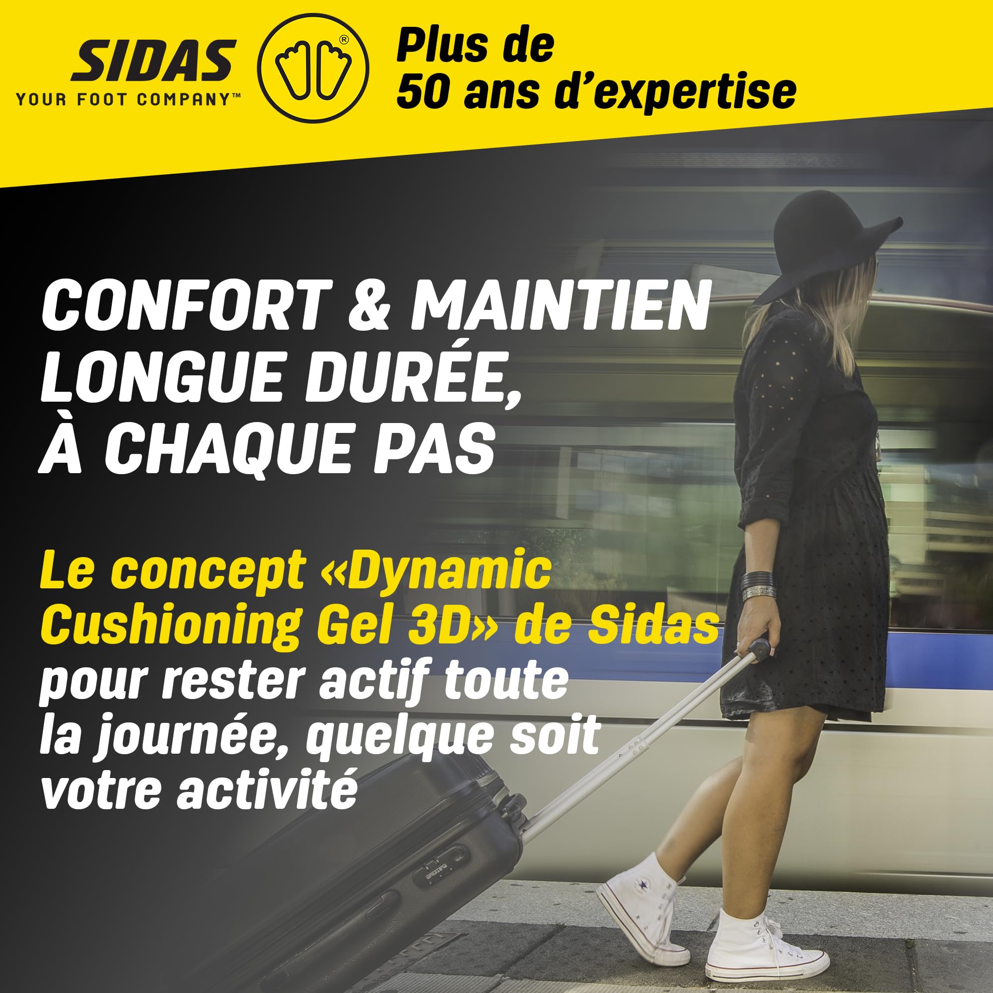 Sidas Semelle Cushioning Gel 3D , forme 3D anatomique