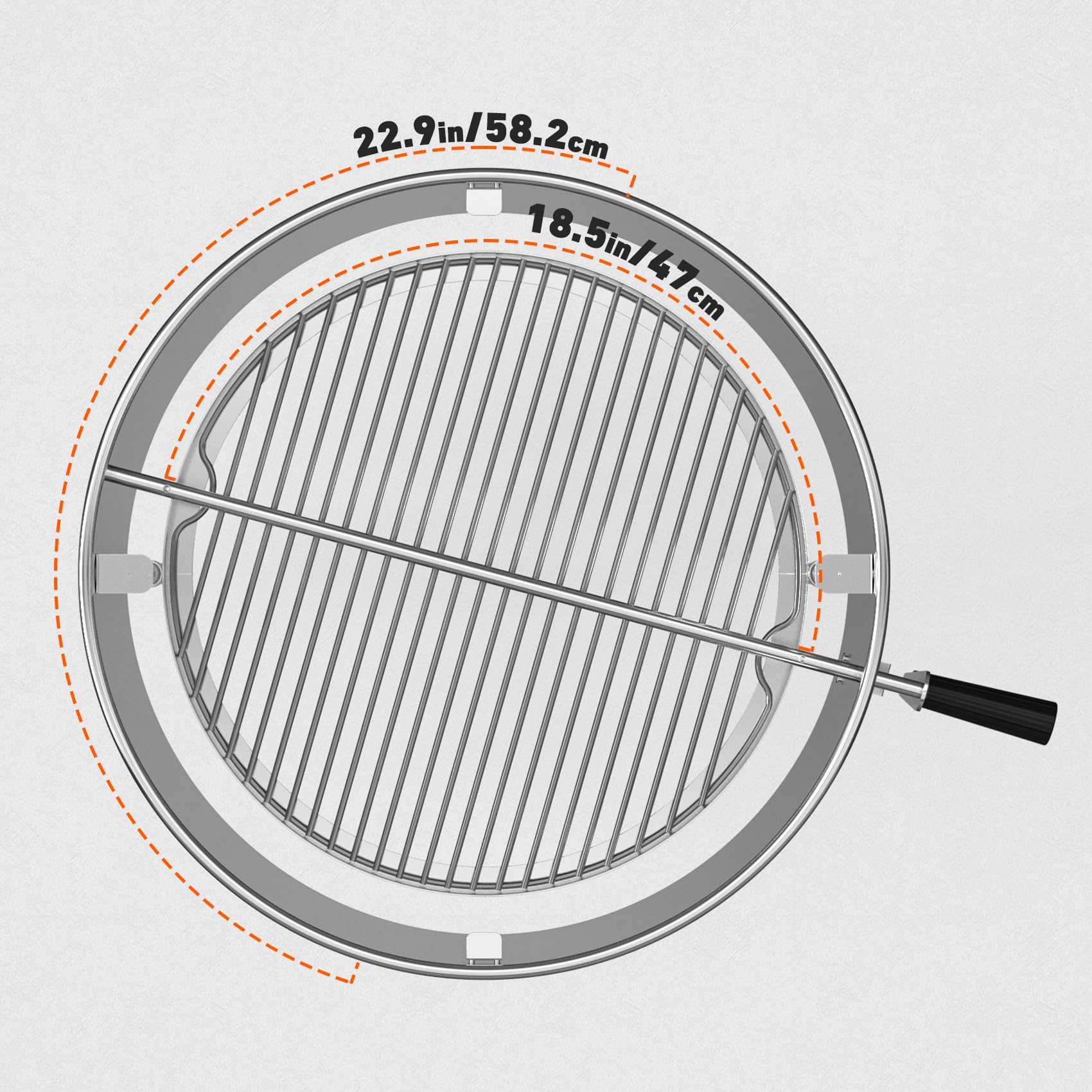 onlyfire Griglia Santa Maria per Weber Barbecue a Carbone Kttele da 57 cm | con Griglia per Carbone Regolabile, Controllo Preciso della Temperatura per Rosolatura e Cottura Lenta a Bassa Temperatura