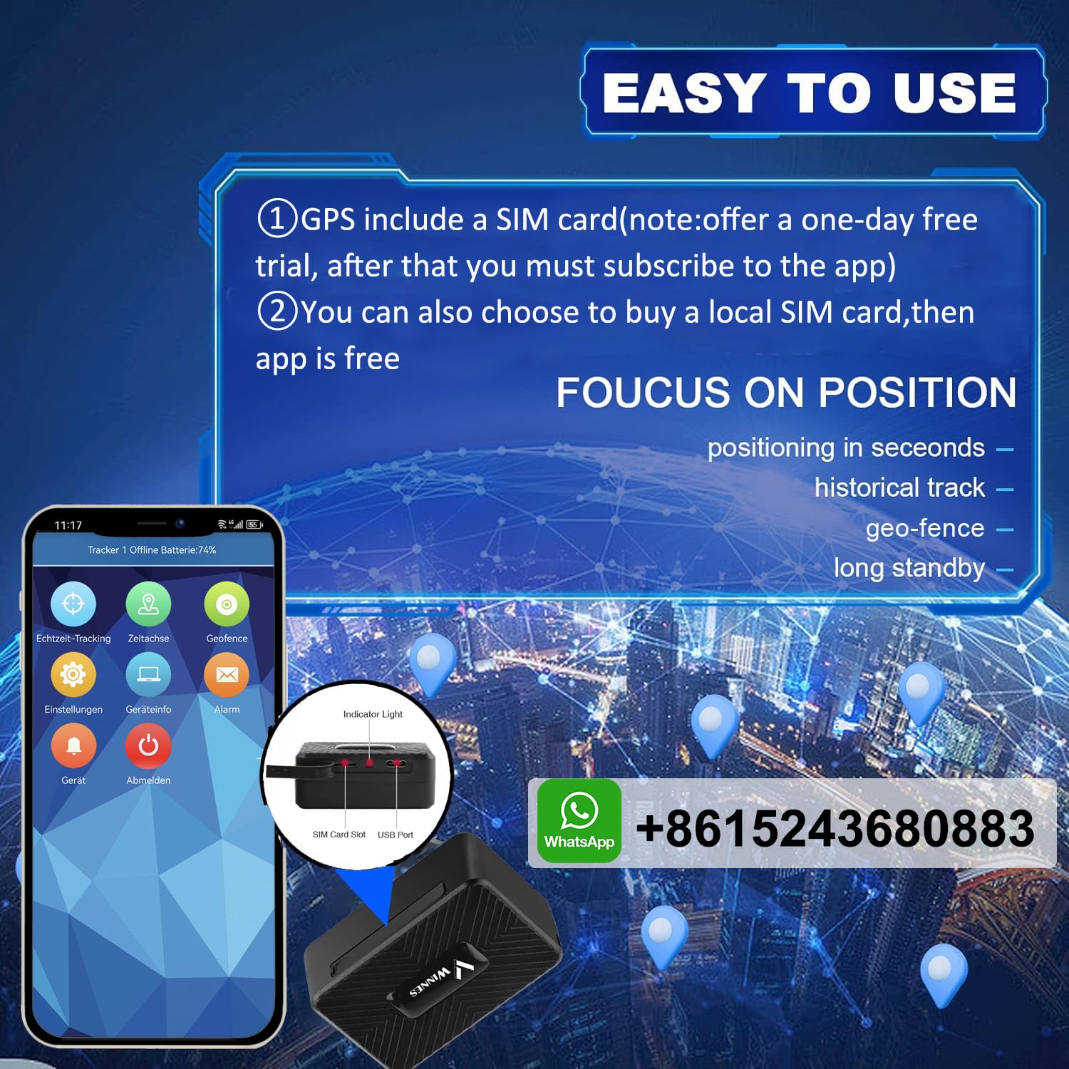 Mini Tracker 4G Kleiner GPS Tracker Ohne ABO Wasserdicht Eingebaute Batterie 1500mAh TK913 GPS für Auto Kind Fahrzeug Gerät Motorrad mit Online Real Time Tracking Software
