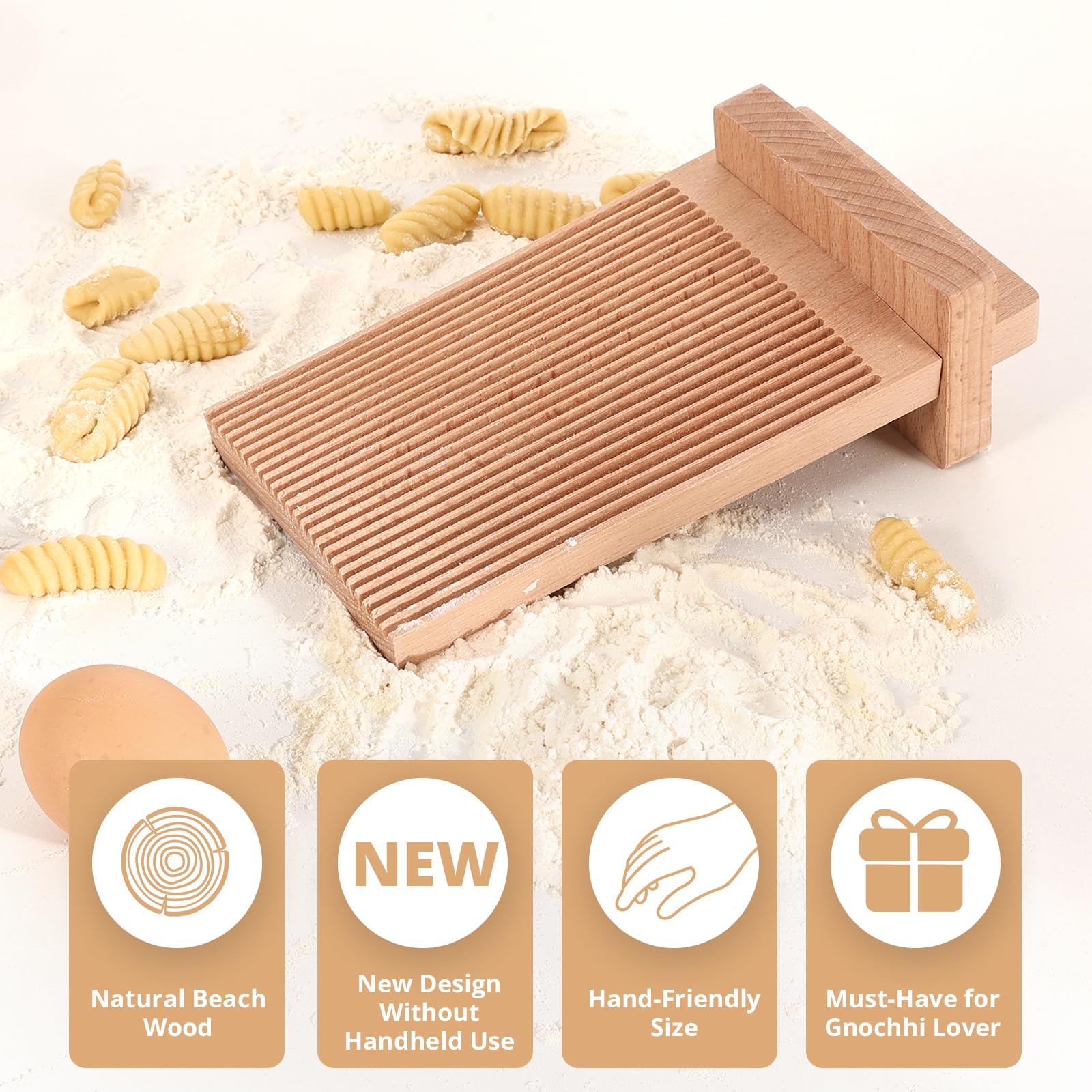 Gnocchi Board with One-Hand Operation Design, Large Gnocchi Maker Paddle for Homemaking Gnocchi Pasta