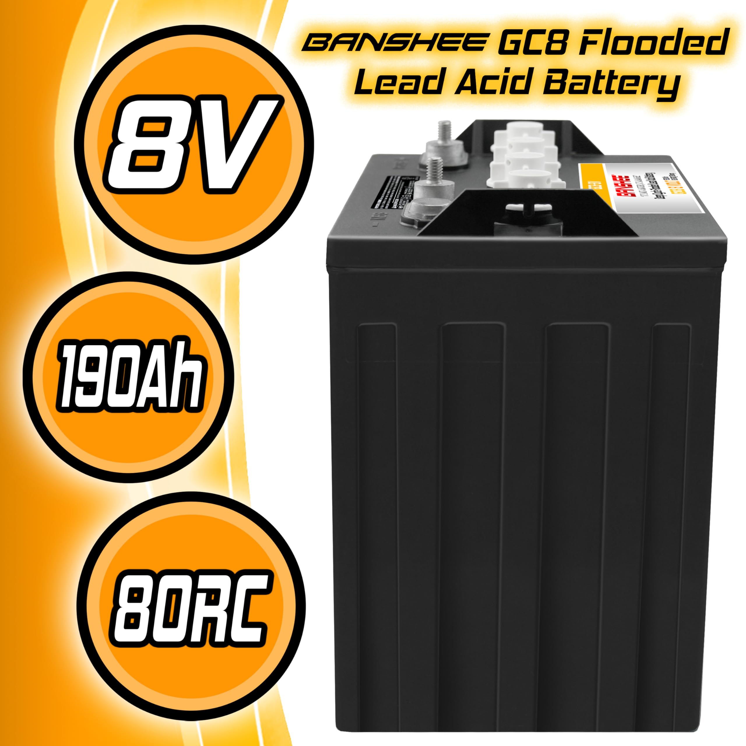 Banshee 4 Pack 32V Combo Heavy Duty 8V Flooded Lead Acid Batteries Compatible with Trojan T875