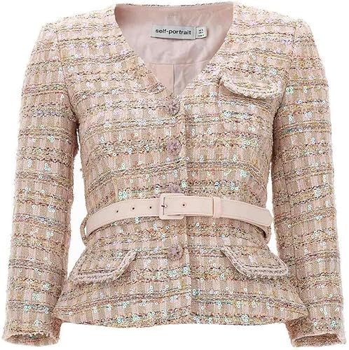 Chaqueta de Bouclé con Lentejuelas Rosa de Autorretrato de segunda mano