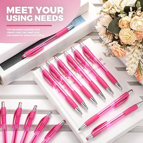 Miniatura 4 de Cholemy Paquete de 64 bolígrafos retráctiles de tinta de gel de colores a granel de 0.028 in de punta fina, bolígrafos de clic de escritura suave