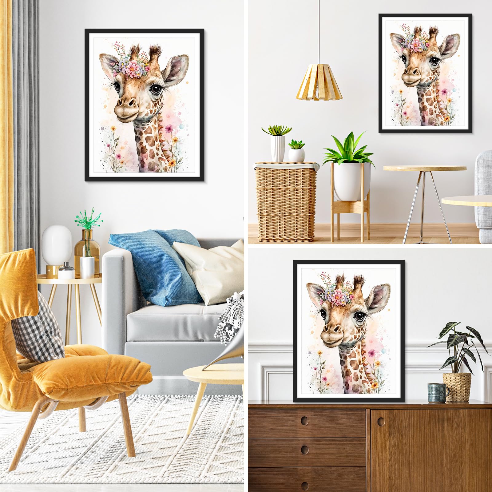5D Diamond Painting Kit Completo Giraffa Animale Pittura Diamante Fai da Te per Adulti e Bambini,Mosaico Pittura Strass Ricamo Diamante Arte Craft per Casa Decorazione Murale Square Drill60x90cm