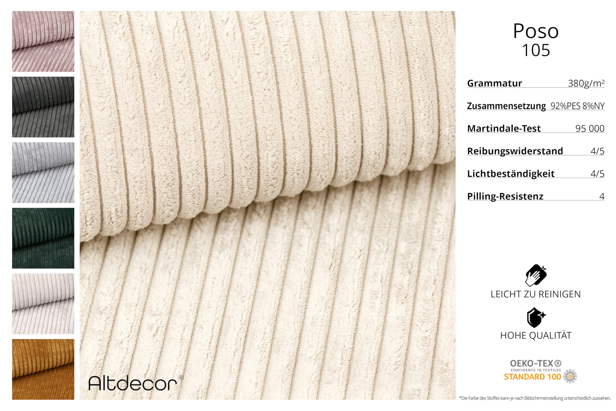 ALTDECOR Ecksofa mit Schlaffunktion L-Form Eskar-L 266x176x72 - Beige