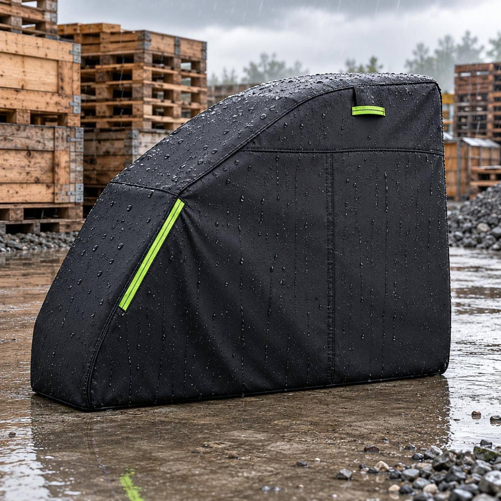 Cubierta Protectora Miniexcavadora Doble Capa Cubierta Miniexcavadora Tira Reflectante Cubre Excavadora Compacta, Negro, 110 26 66" Tela Compuesta