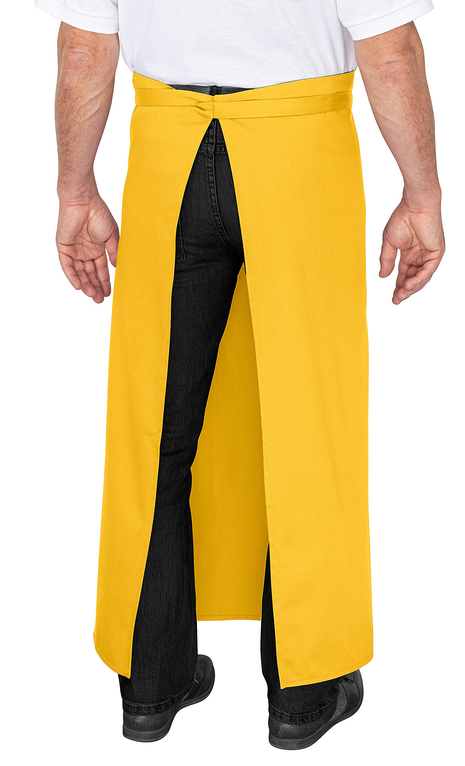 DESERMO - Delantal 100 cm x 100 cm (largo x ancho), mezcla innovadora de algodón y poliéster, 35% algodón, 65% poliéster., amarillo, 5 unidades