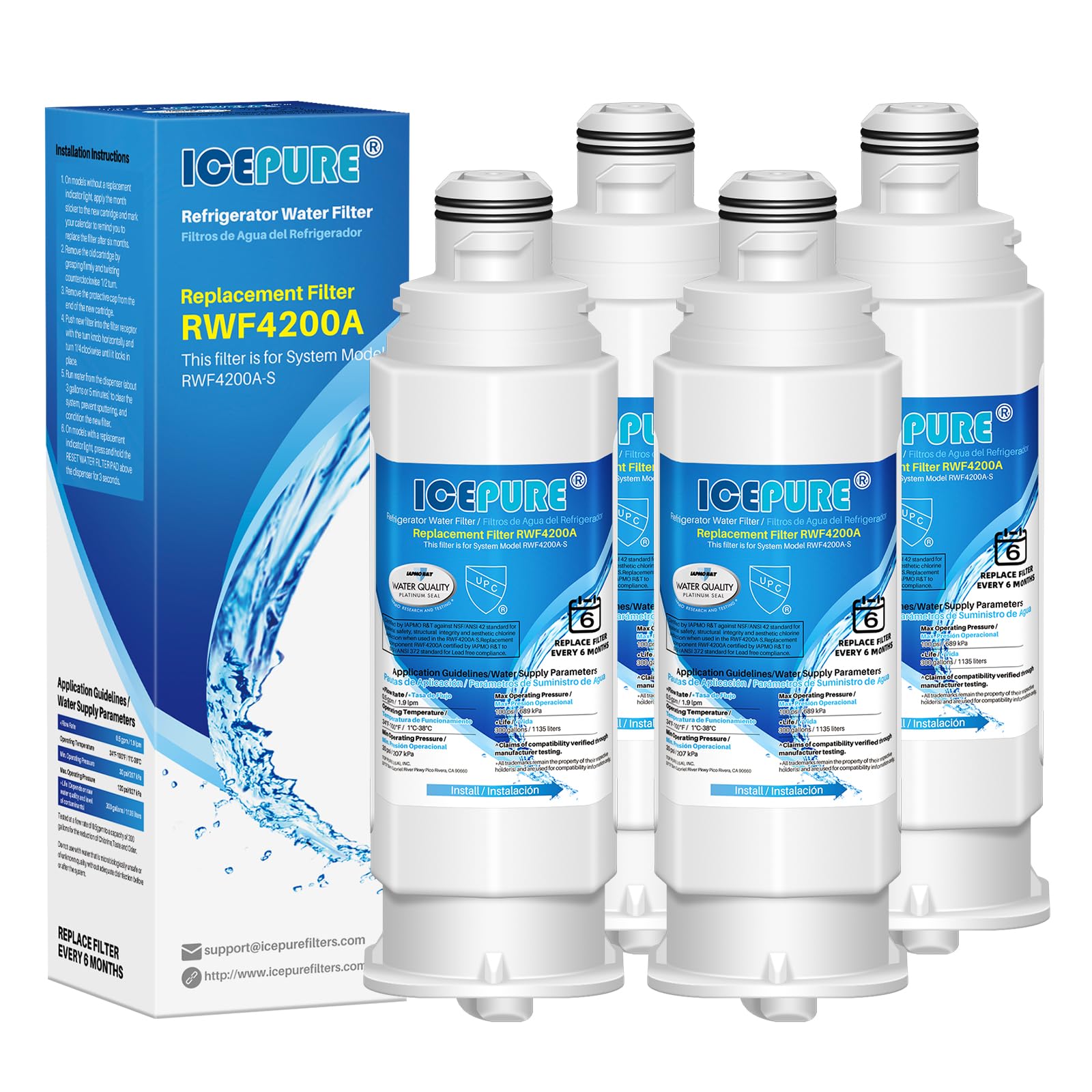 ICEPURE Water Filter Replacement for Samsung DA97-17376B HAF-QIN/EXP 4 Pack