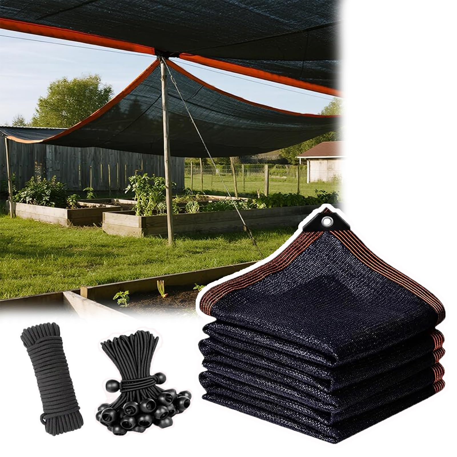 IvyLoutish 16x26 FT Shade Cloth, Chicken Coop Shade Cover, Sturdy Sunblock Mesh Tarp with Grommets for Pergola Patio Plants Greenhouse Chicken Coop Sun Protection Neting Cover, Shading Rate 70% -90%